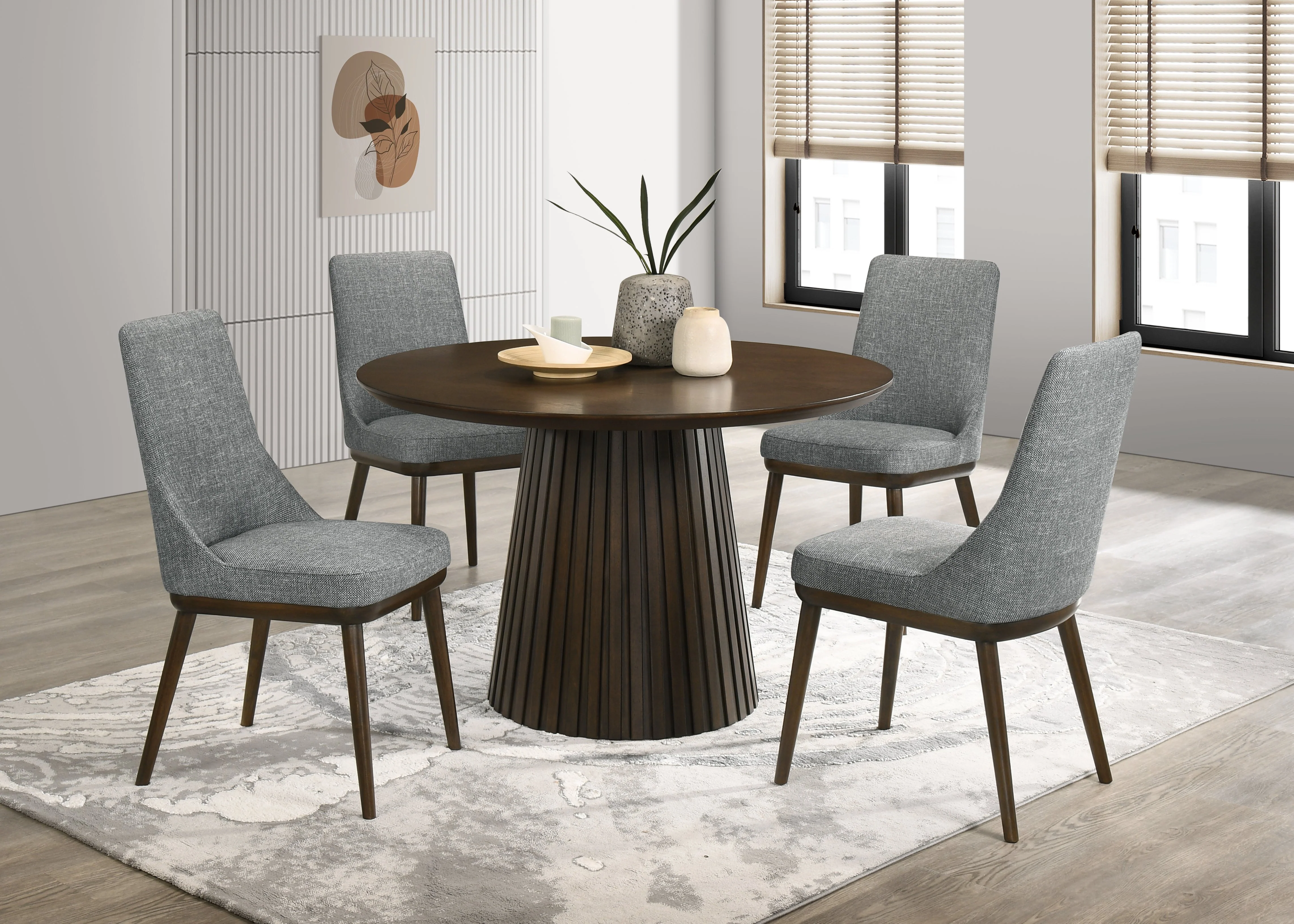 Mikael Round Dining Table - Weathered Oak - Image 2