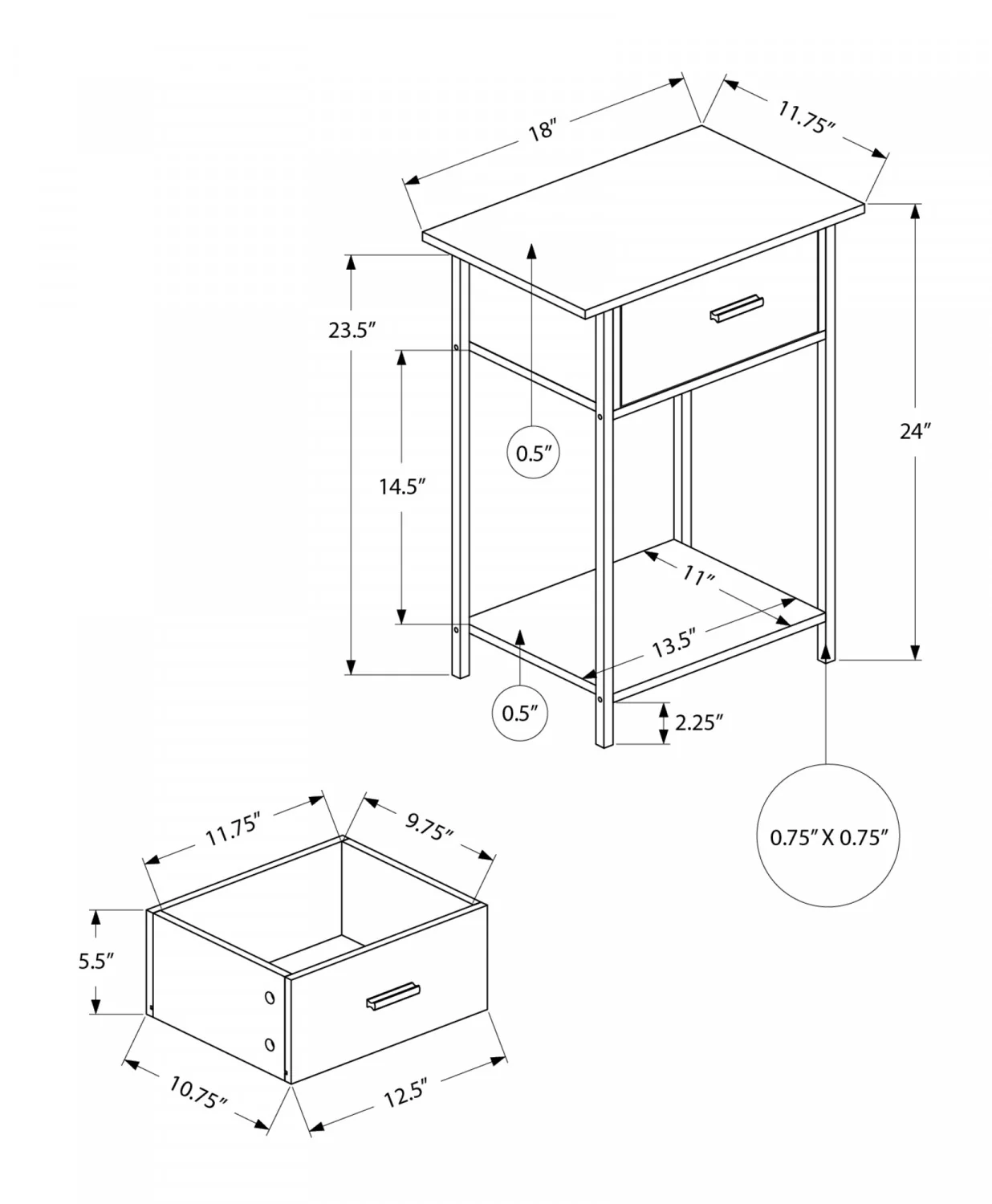 Miko Side Table - Dark Oak - Image 3