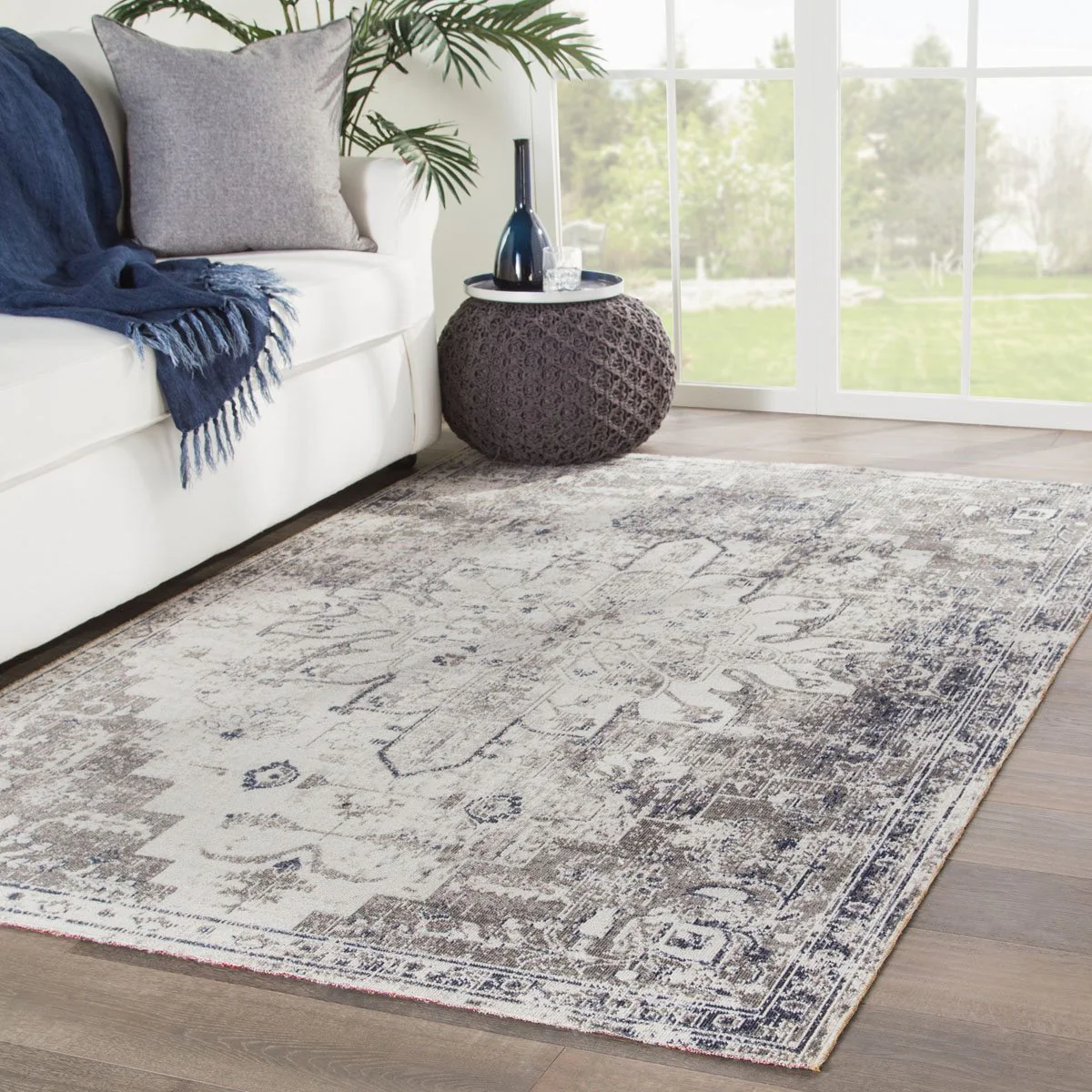 Mikras V Area Rug - 10' X 14' - Grey/Ivory - Image 2