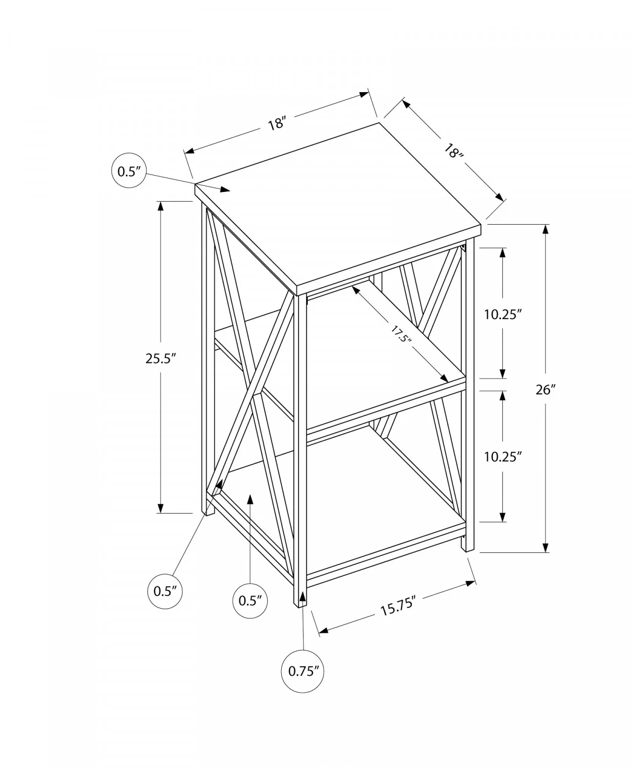 Miren Side Table - White - Image 3