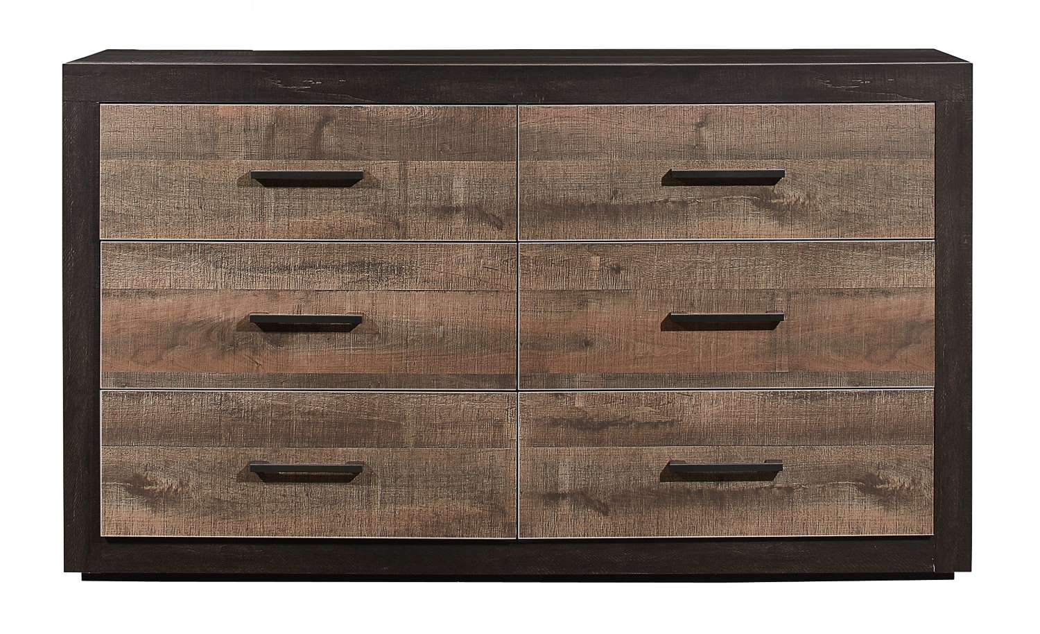 Miter 6 Drawer Dresser - Black, Brown - Image 2