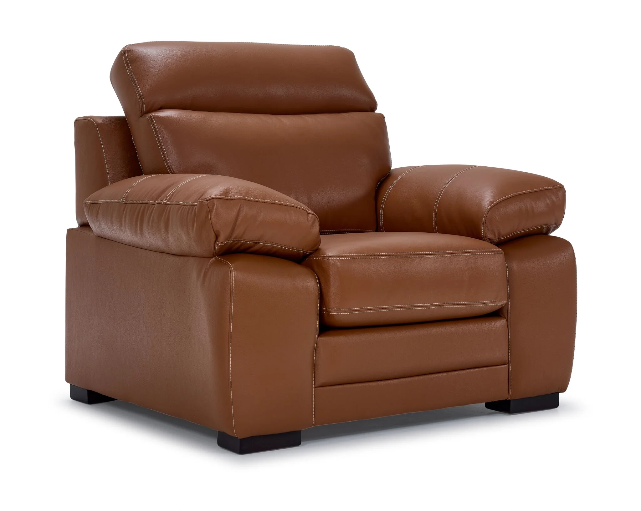 Morrison II Leather Sofa and Chair Set - Cognac - Image 3