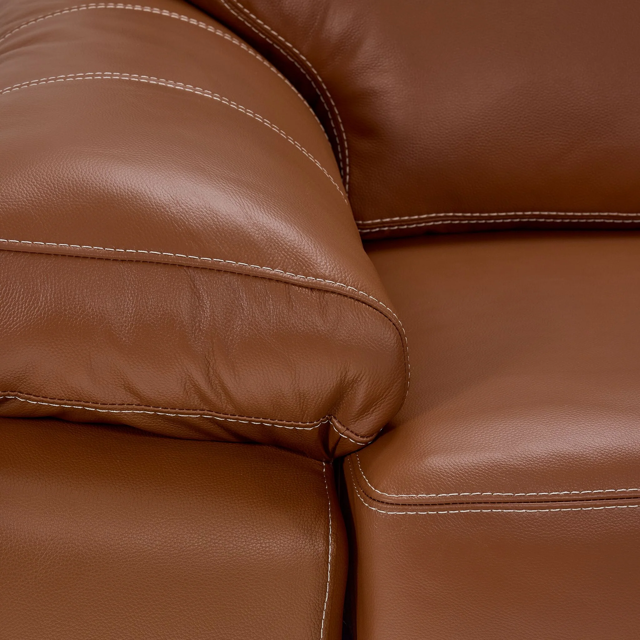 Morrison II Leather Sofa and Loveseat Set - Cognac - Image 4