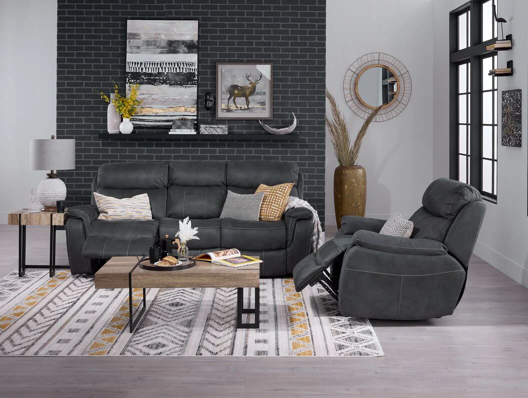 Morrow Reclining Sofa - Grey - Image 2