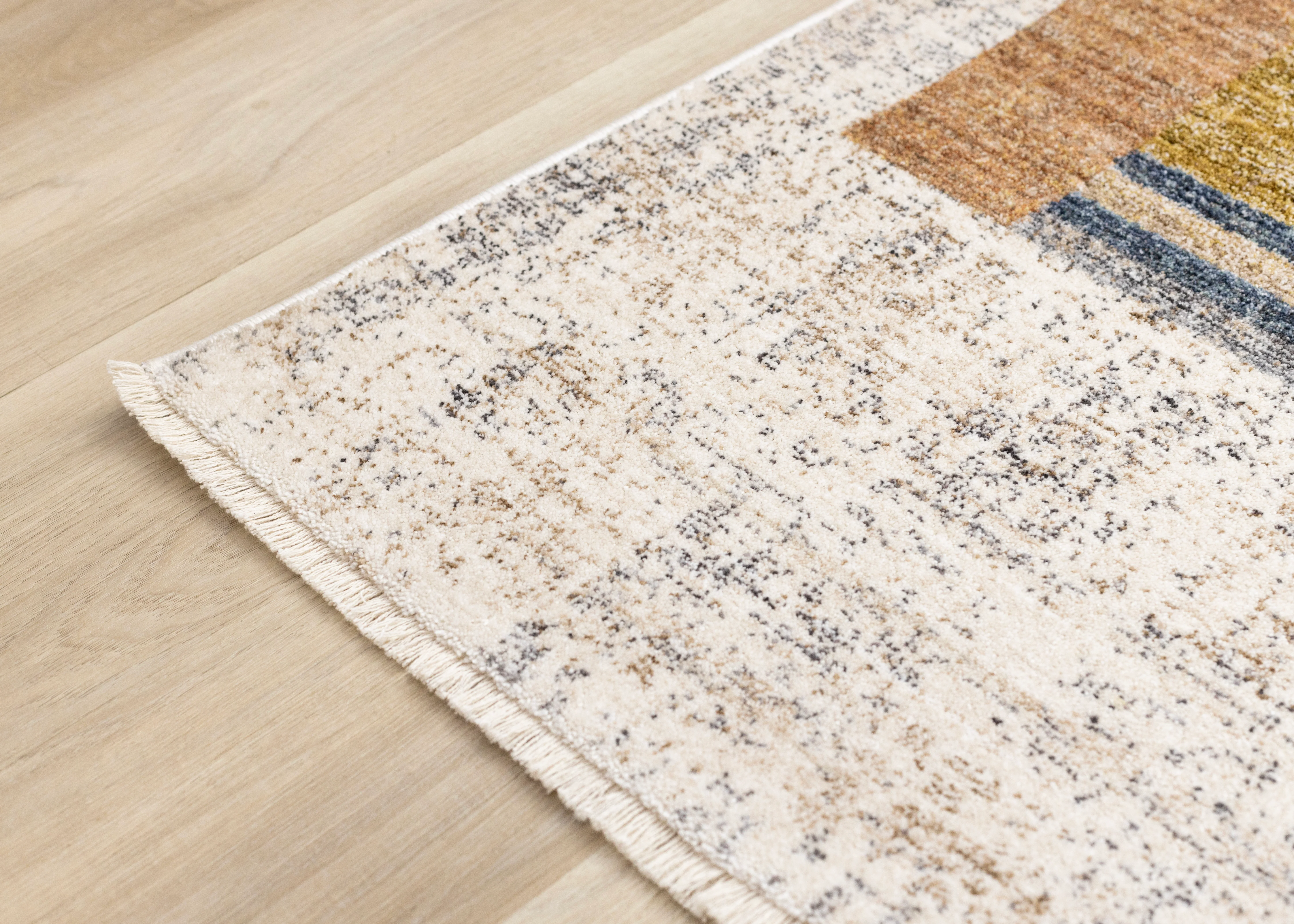 Muse 5'3" x 7'7" Layered Geometric Design Area Rug - Blue, Red, Orange - Image 4