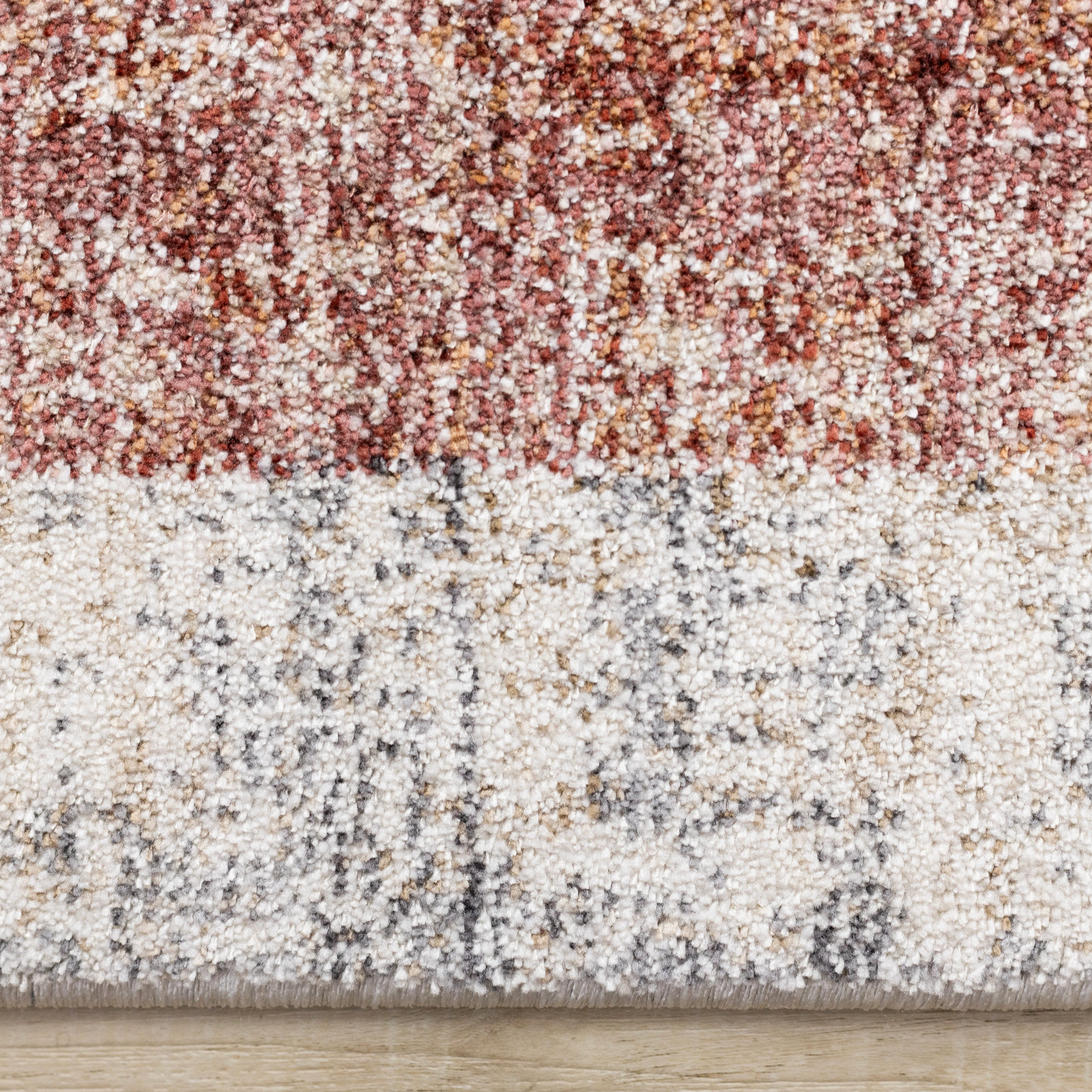 Muse 5'3" x 7'7" Layered Geometric Design Area Rug - Blue, Red, Orange - Image 6