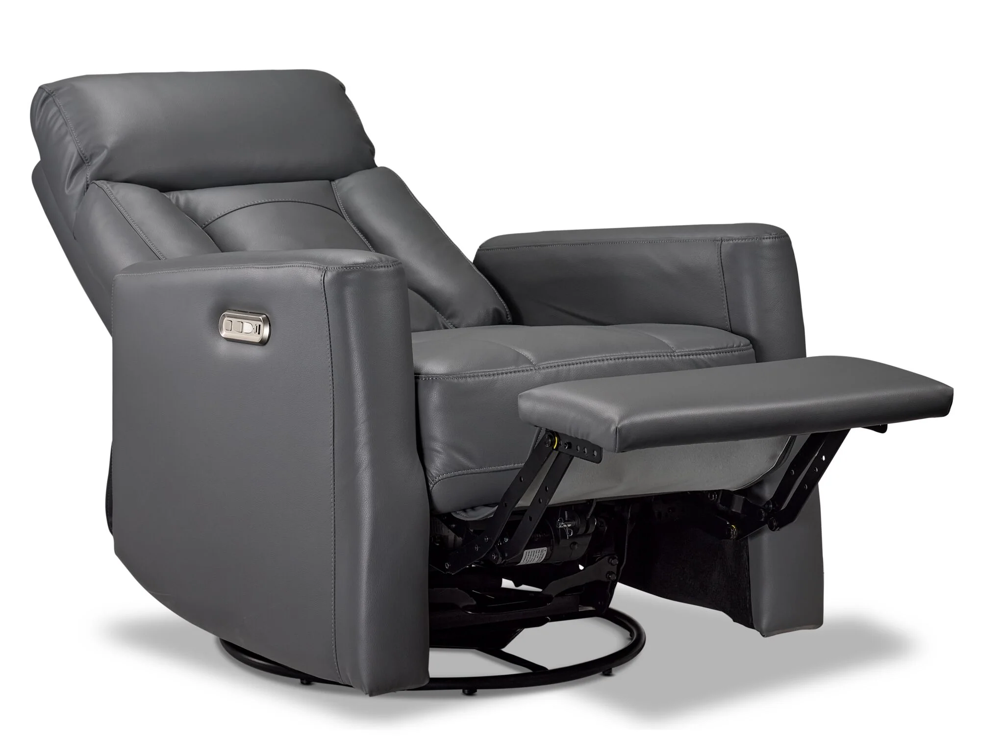 Mustang Swivel Glider Power Recliner - Dark Grey - Image 3