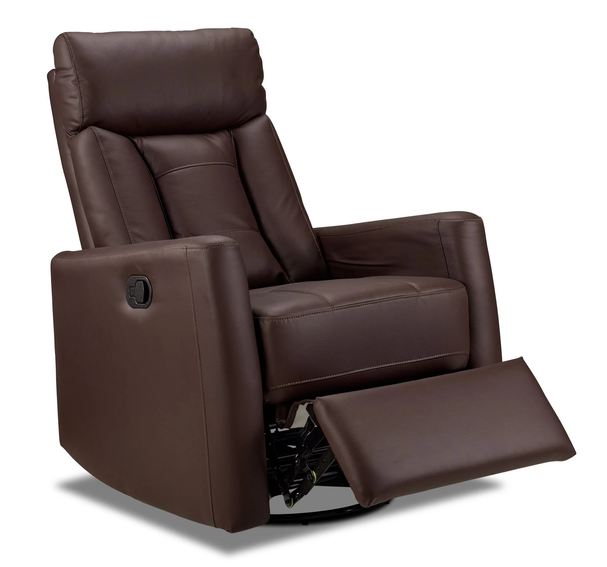 Mustang Swivel Glider Recliner - Dark Brown - Image 3