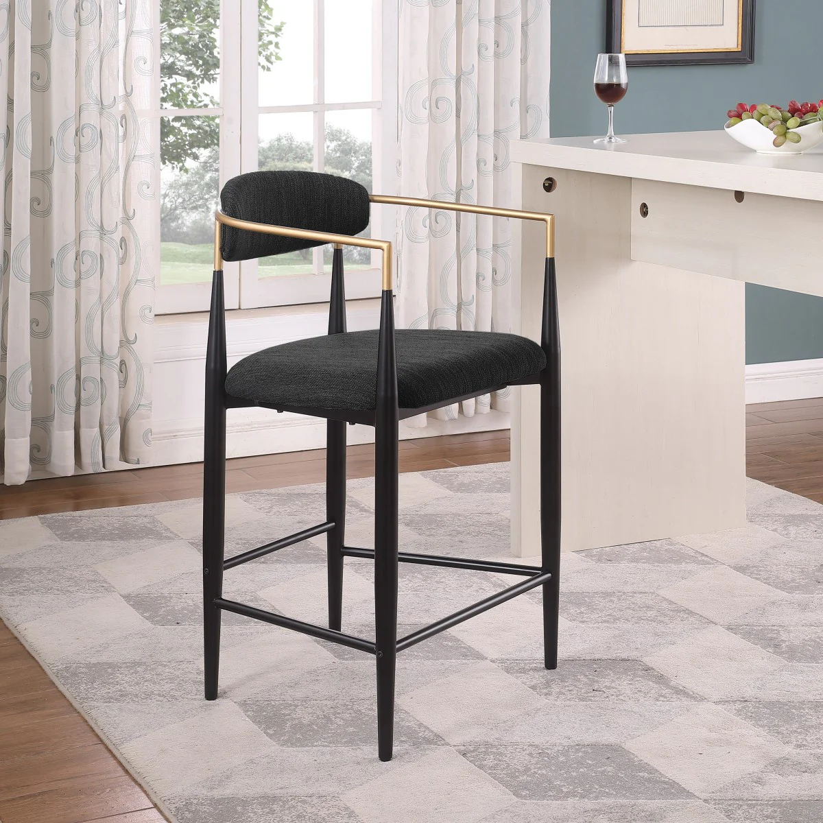 Mykos Bar Stool - Black - Set of Two - Image 2