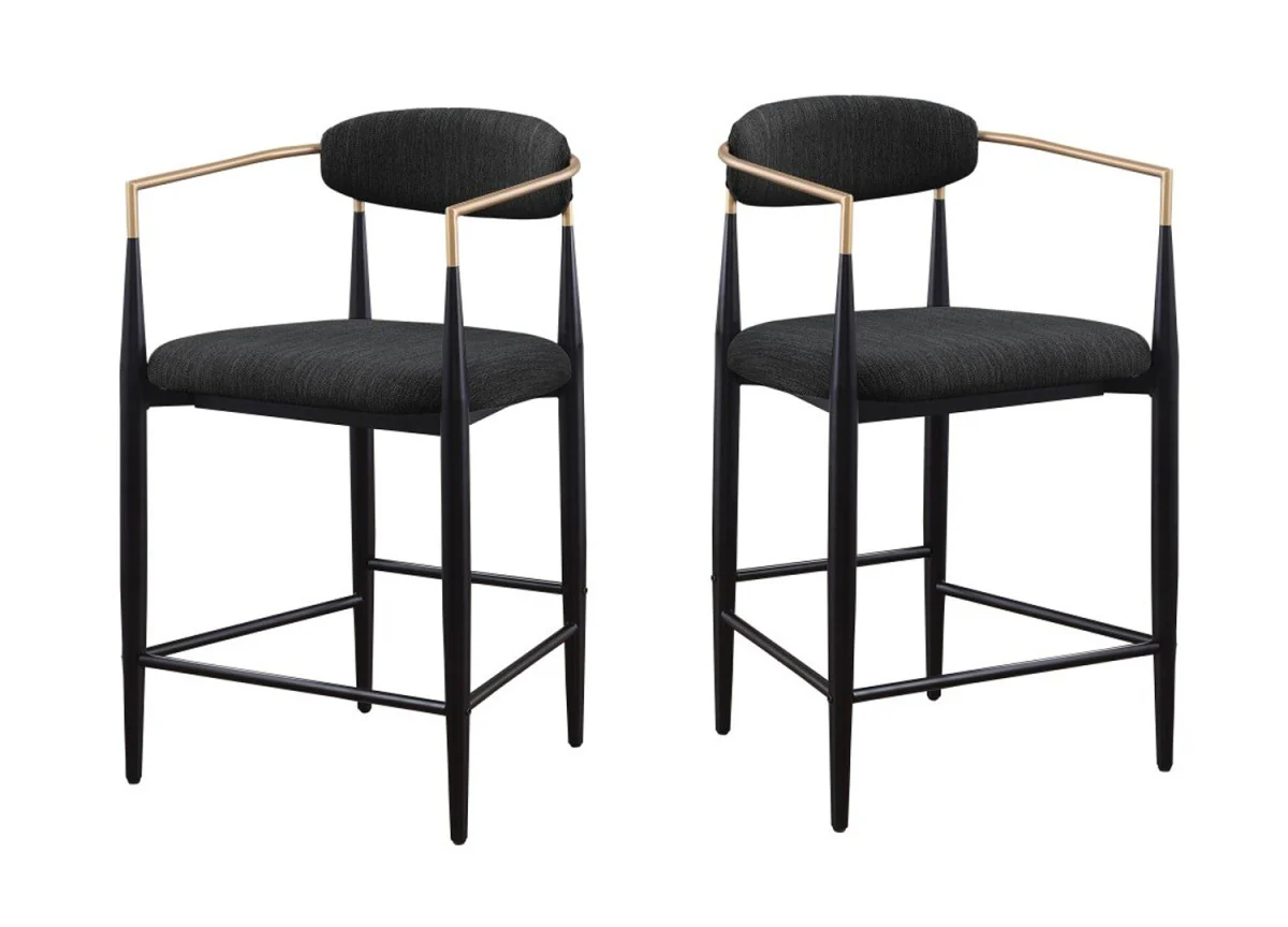 Mykos Bar Stool - Black - Set of Two - Image 3