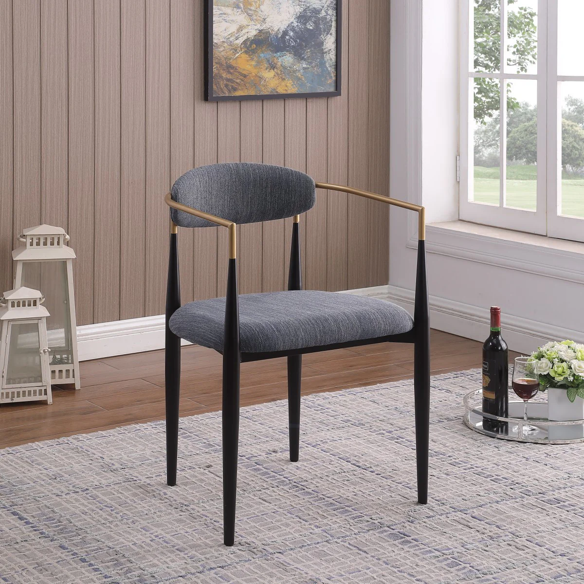 Mykos Dining Chair - Black/Grey - Set of Two - Image 2
