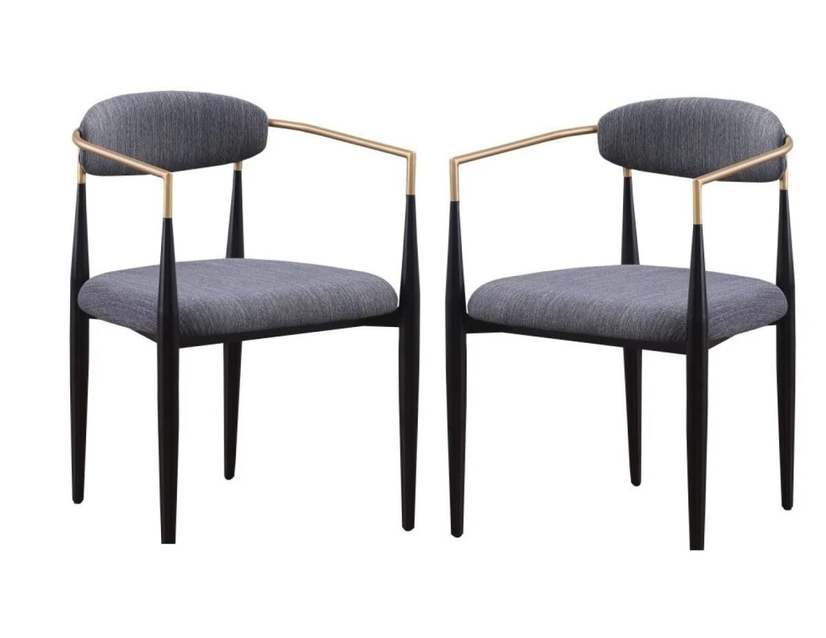 Mykos Dining Chair - Black/Grey - Set of Two - Image 3