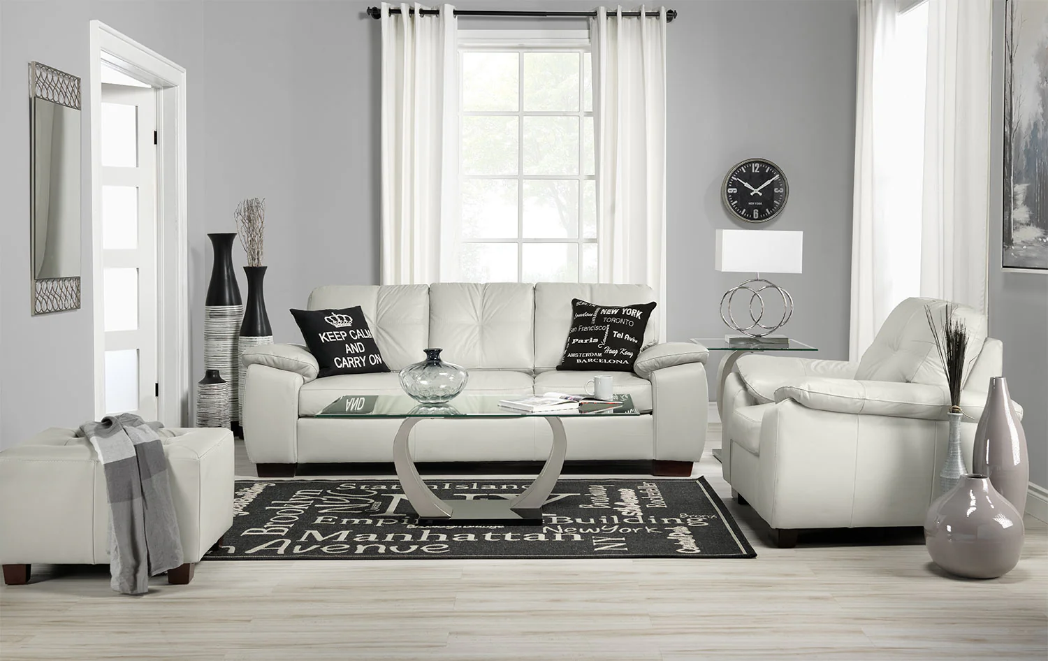 Naples Sofa and Chair Set - Smoke - Image 5
