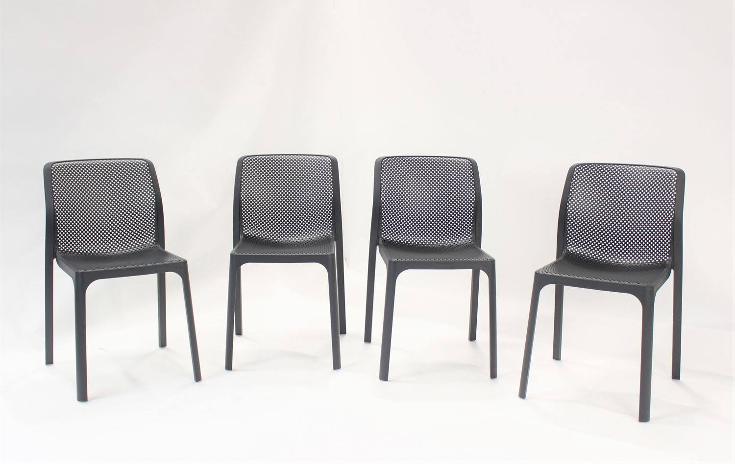 Nardi Bit Outdoor Dining  Chair - Black (Set of 4) - Image 2