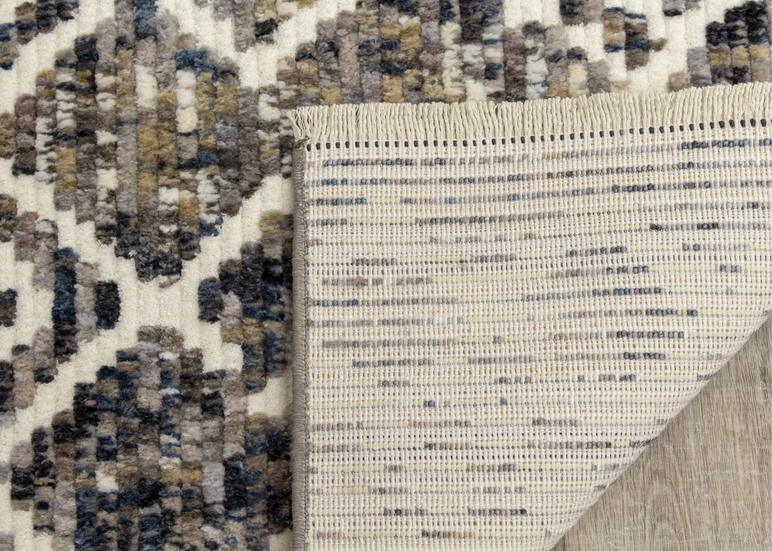 Natick 5'3" X 7'7" Tribal Rug - Beige Blue  Area Rug - Image 6