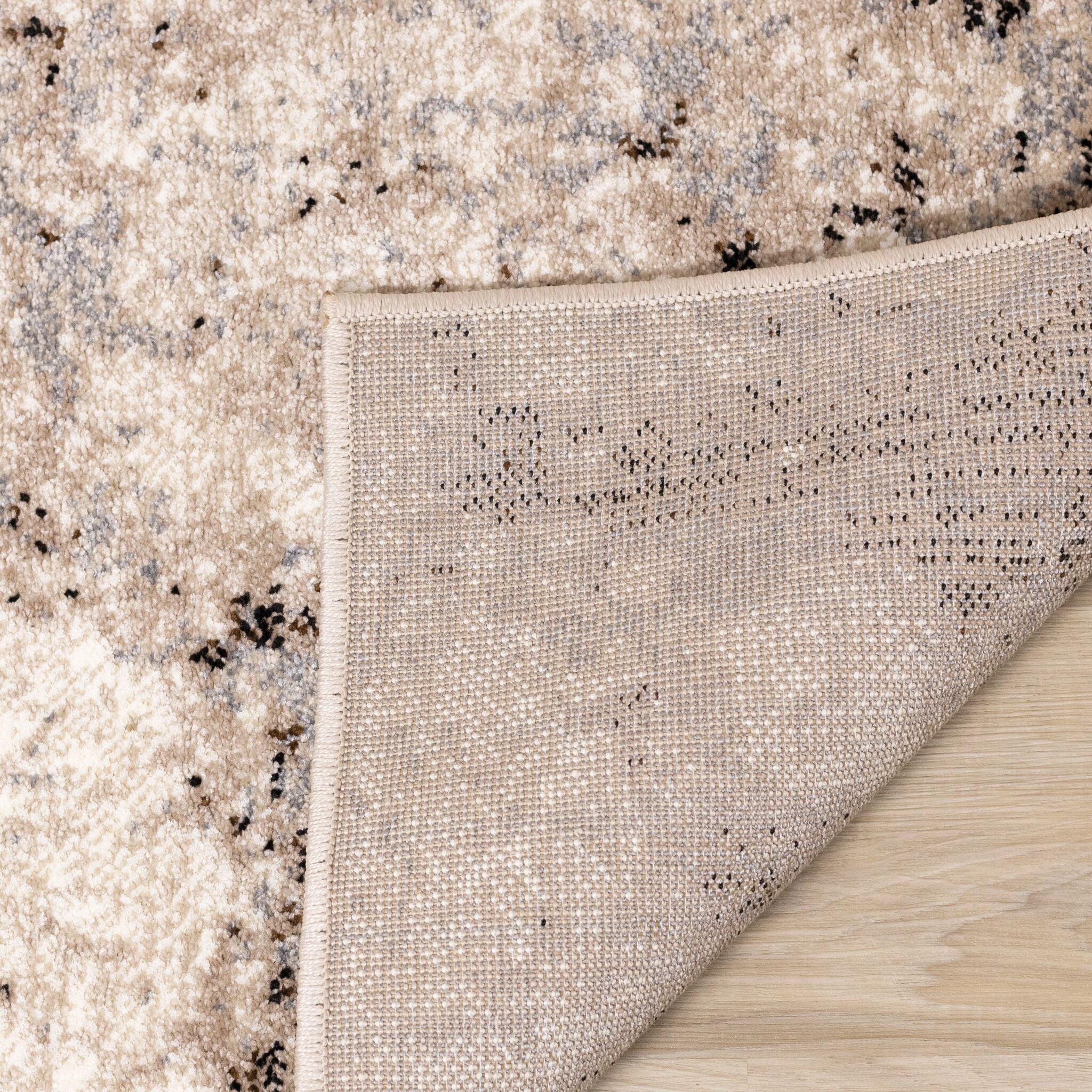 Natural Granite 5'3" x 7'7" Etched Stone Plush Area Rug - Beige - Image 7