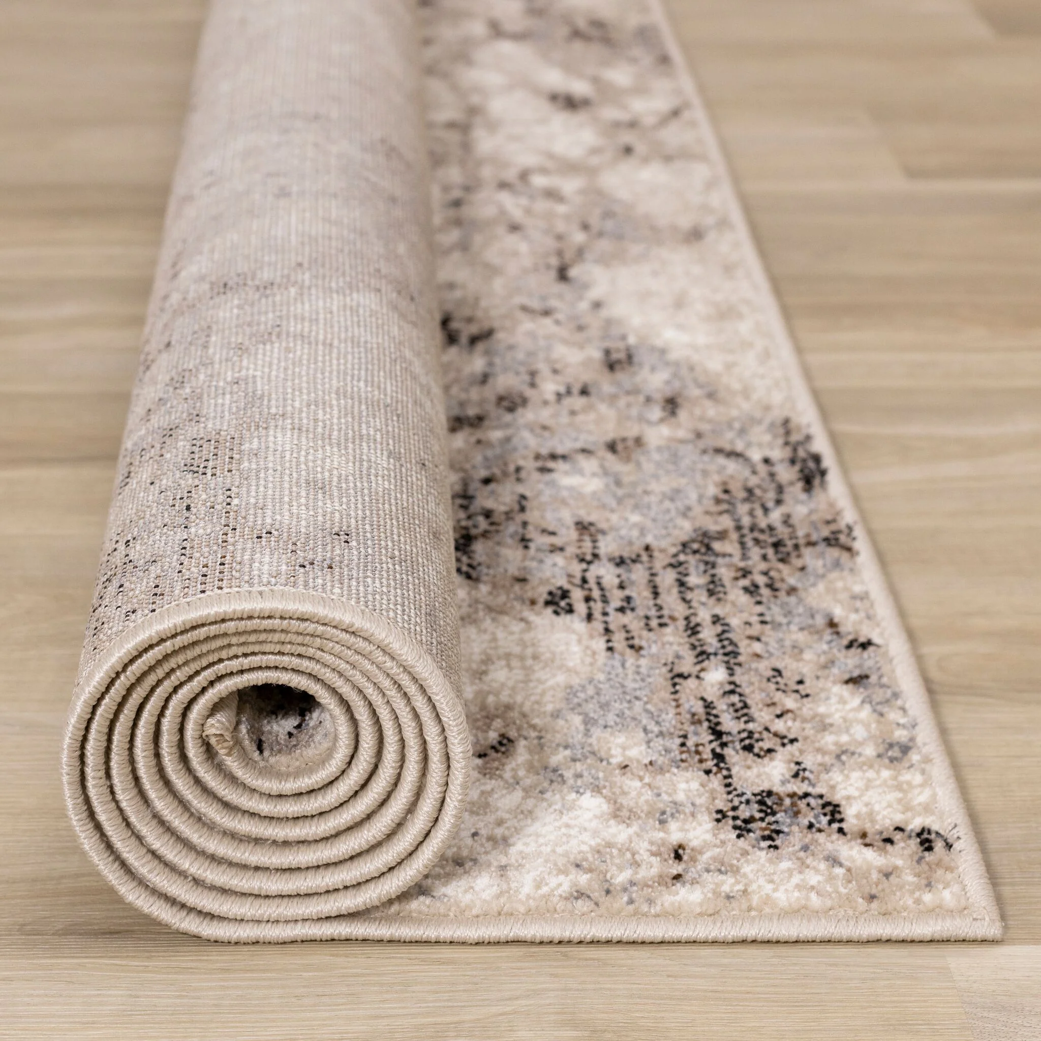 Natural Granite 5'3" x 7'7" Etched Stone Plush Area Rug - Beige - Image 9