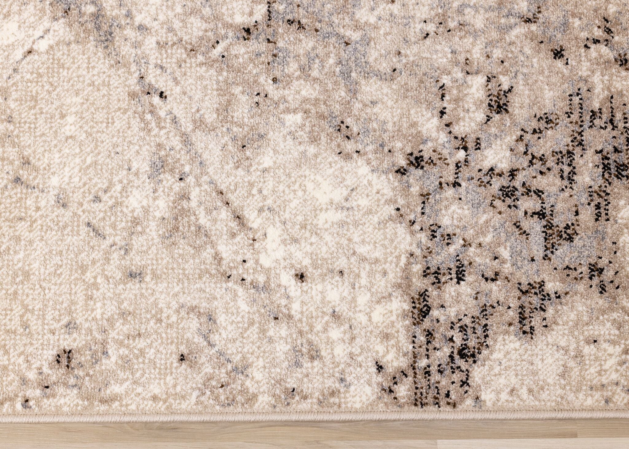 Natural Granite 6'7" x 9'10" Etched Stone Plush Area Rug - Beige - Image 3