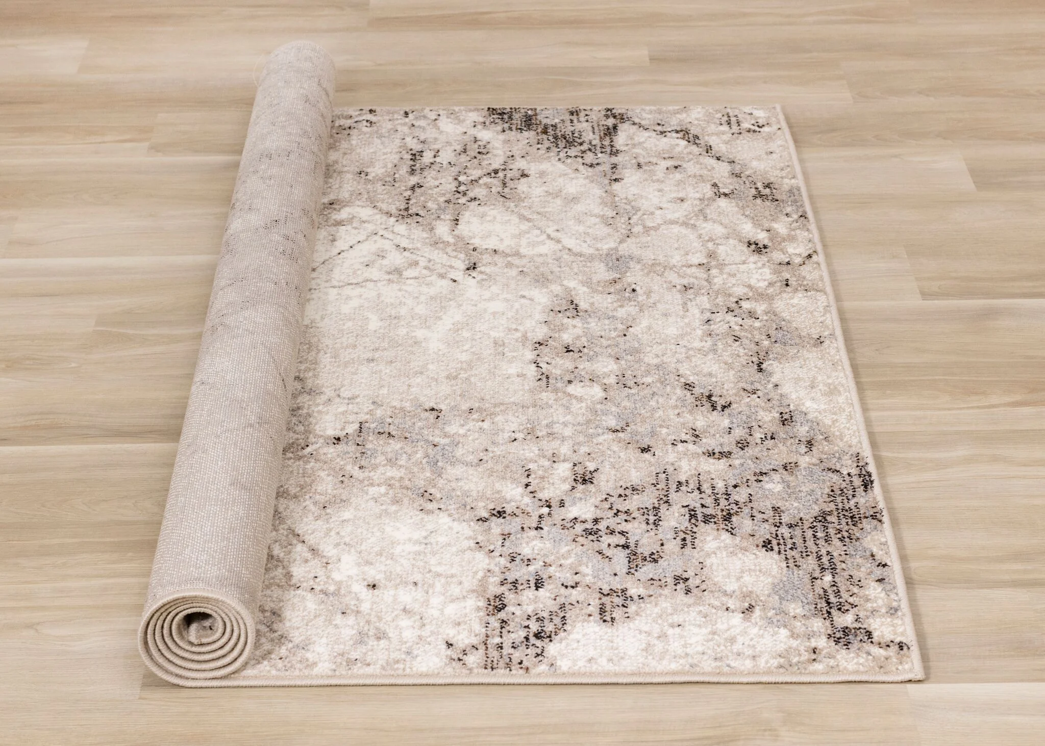 Natural Granite 6'7" x 9'10" Etched Stone Plush Area Rug - Beige - Image 8