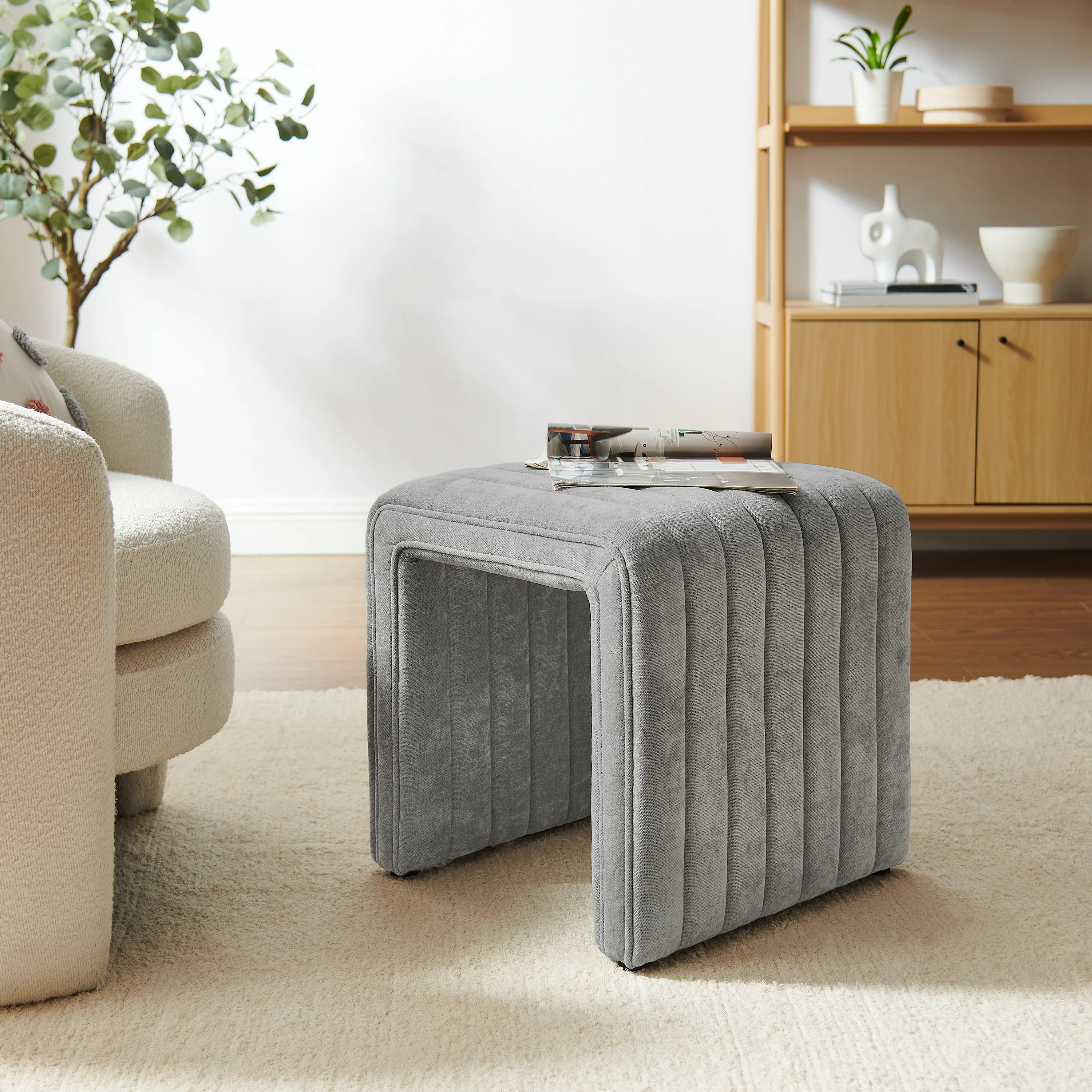 Nelas Ottoman - Light Grey - Image 2