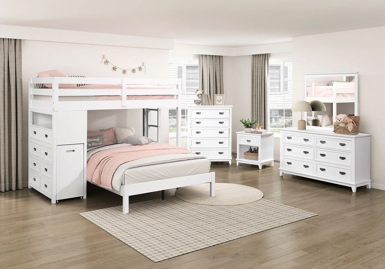 Nest Twin over Full Loft Bunk Bed - White - Image 2