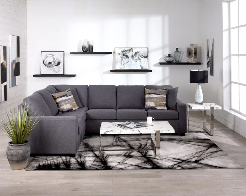 Neto 2pc Sectional with Right Facing Corner Sofa- Dark Grey - Image 2