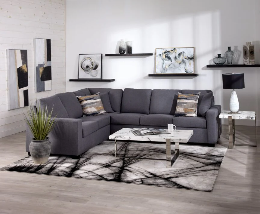 Neto 2pc Sectional with Right Facing Corner Sofa- Dark Grey - Image 3