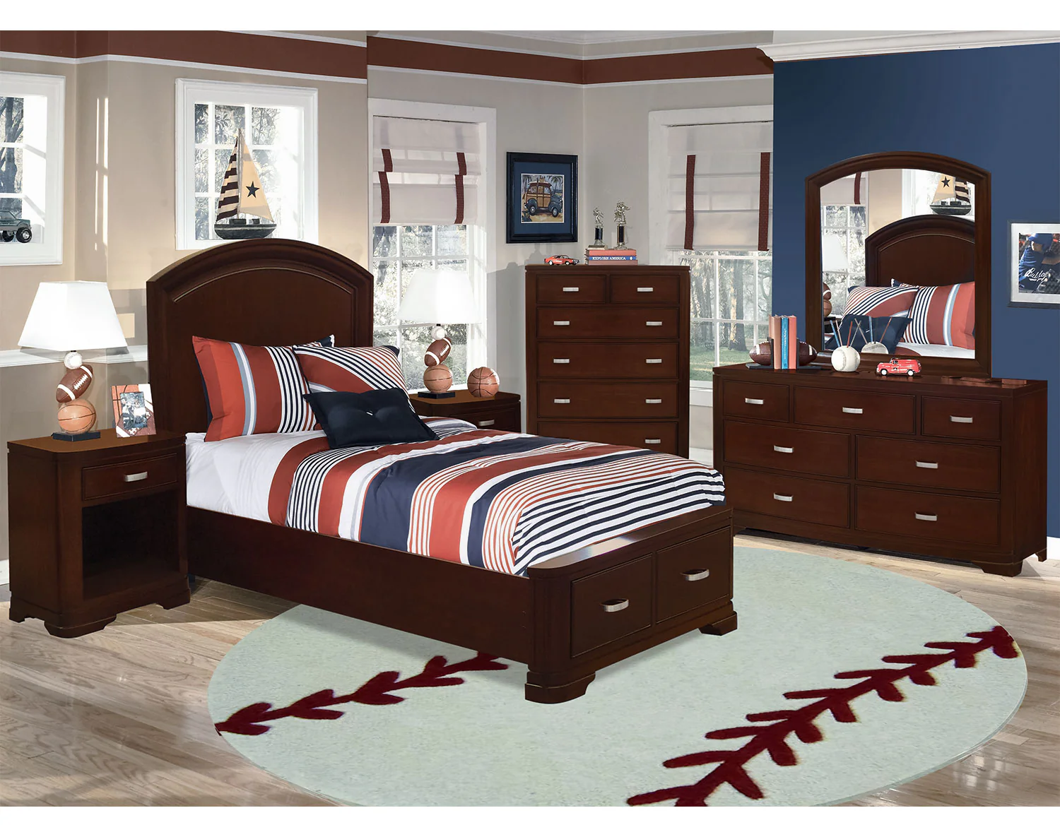 New Justin Night Table - Deep Cherry - Image 2