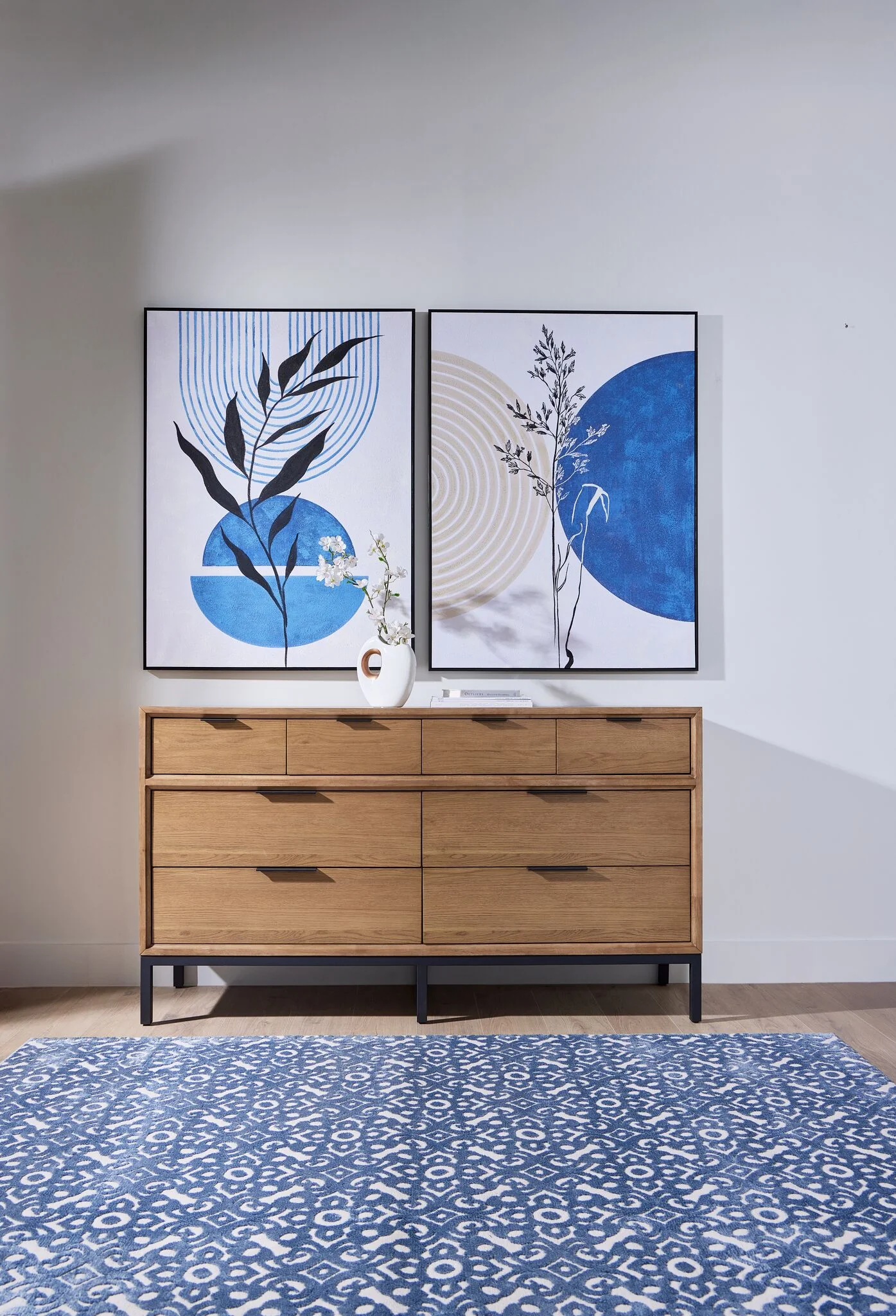 Feeling Connected - Newport 8-Drawer Dresser - Oak and Black - Image 2