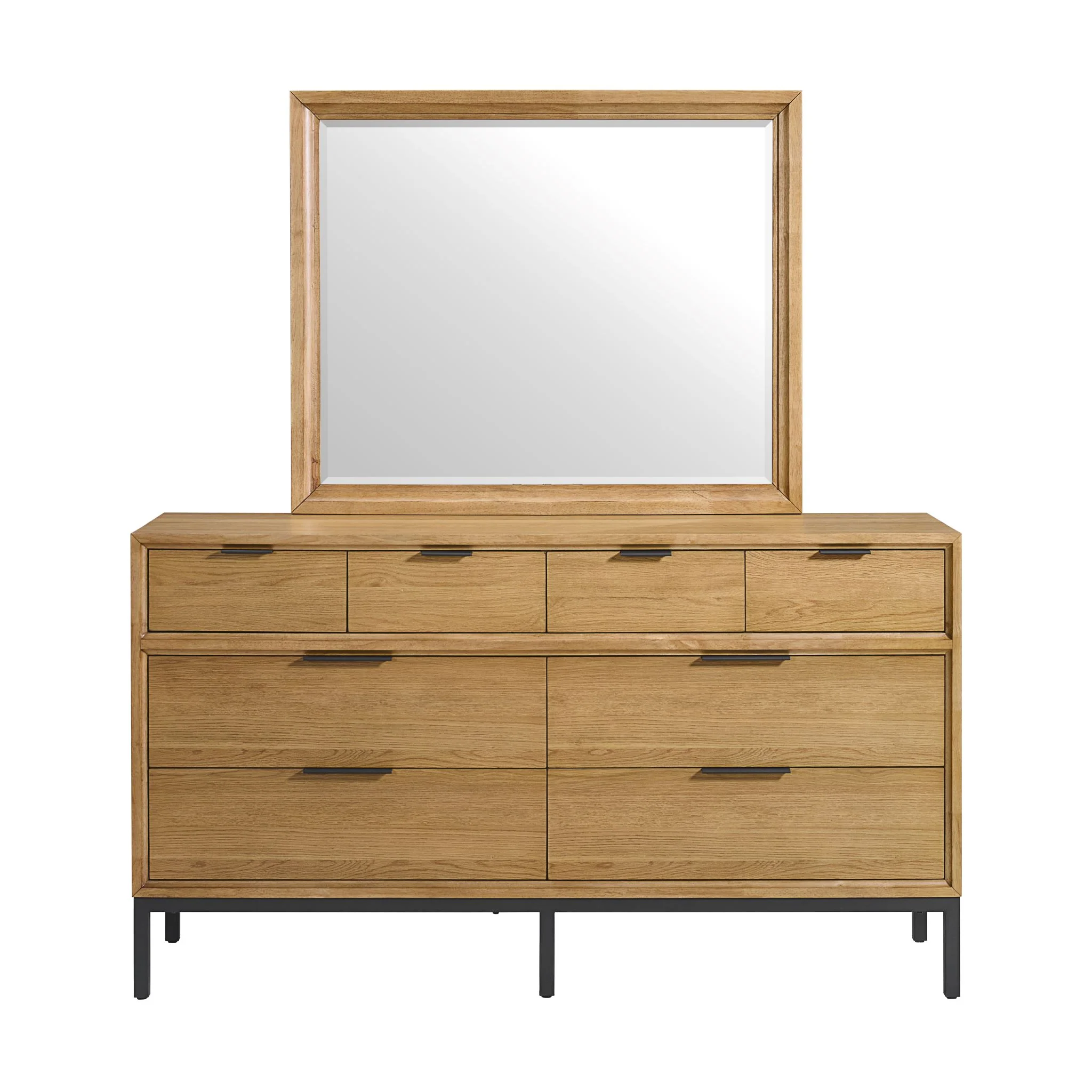 Feeling Connected - Newport 8-Drawer Dresser - Oak and Black - Image 3