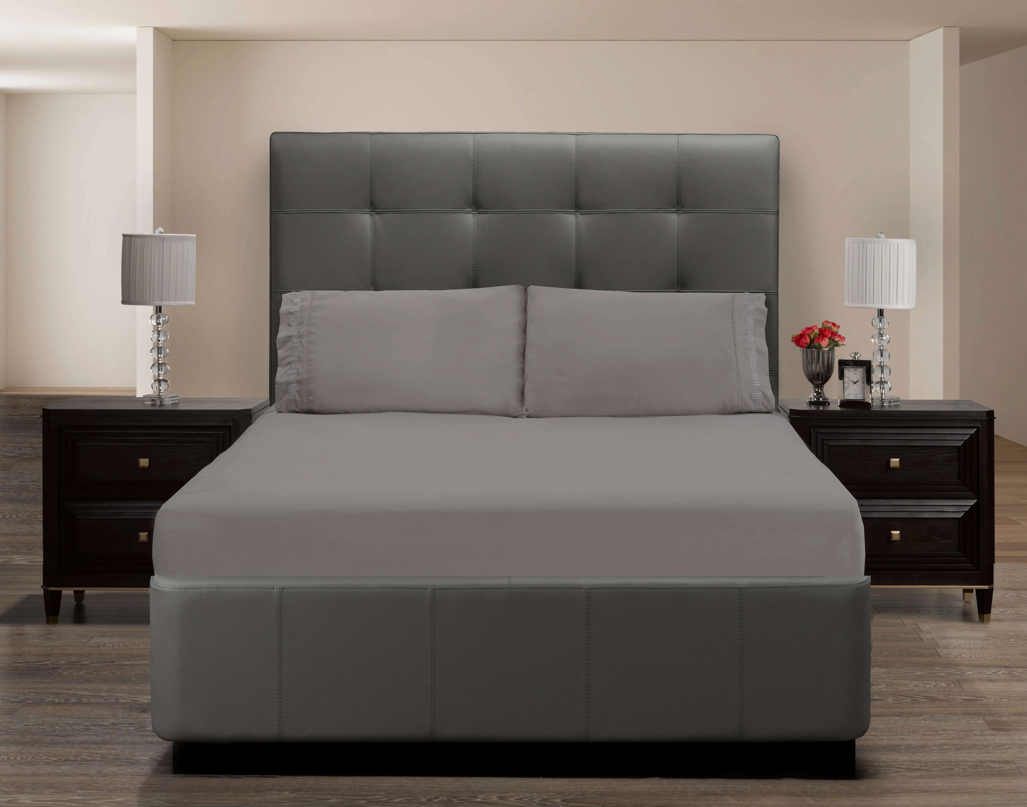 Nilus Twin Sheet Set - Dark Grey - Image 6