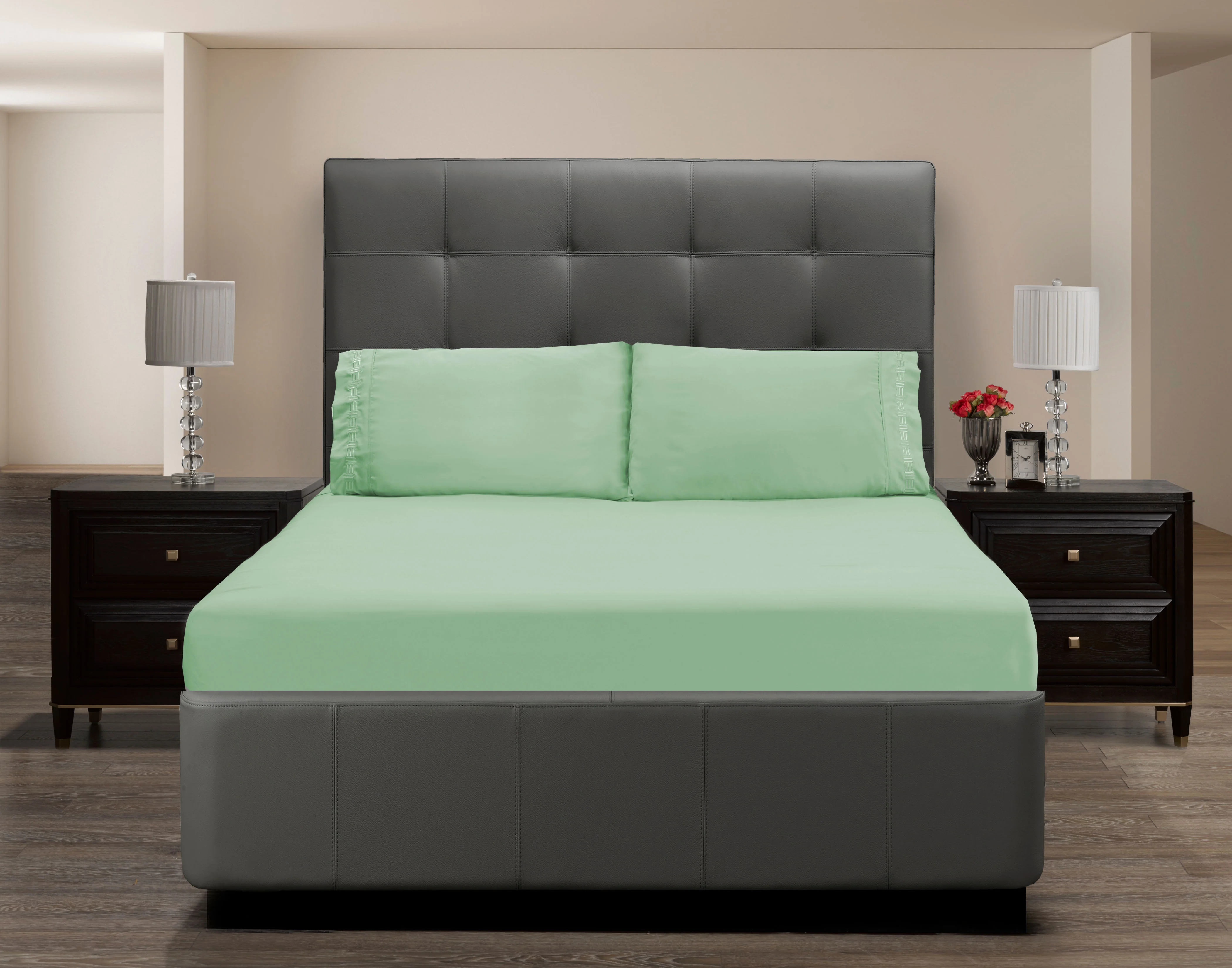 Nilus Twin Sheet Set - Light Green - Image 6