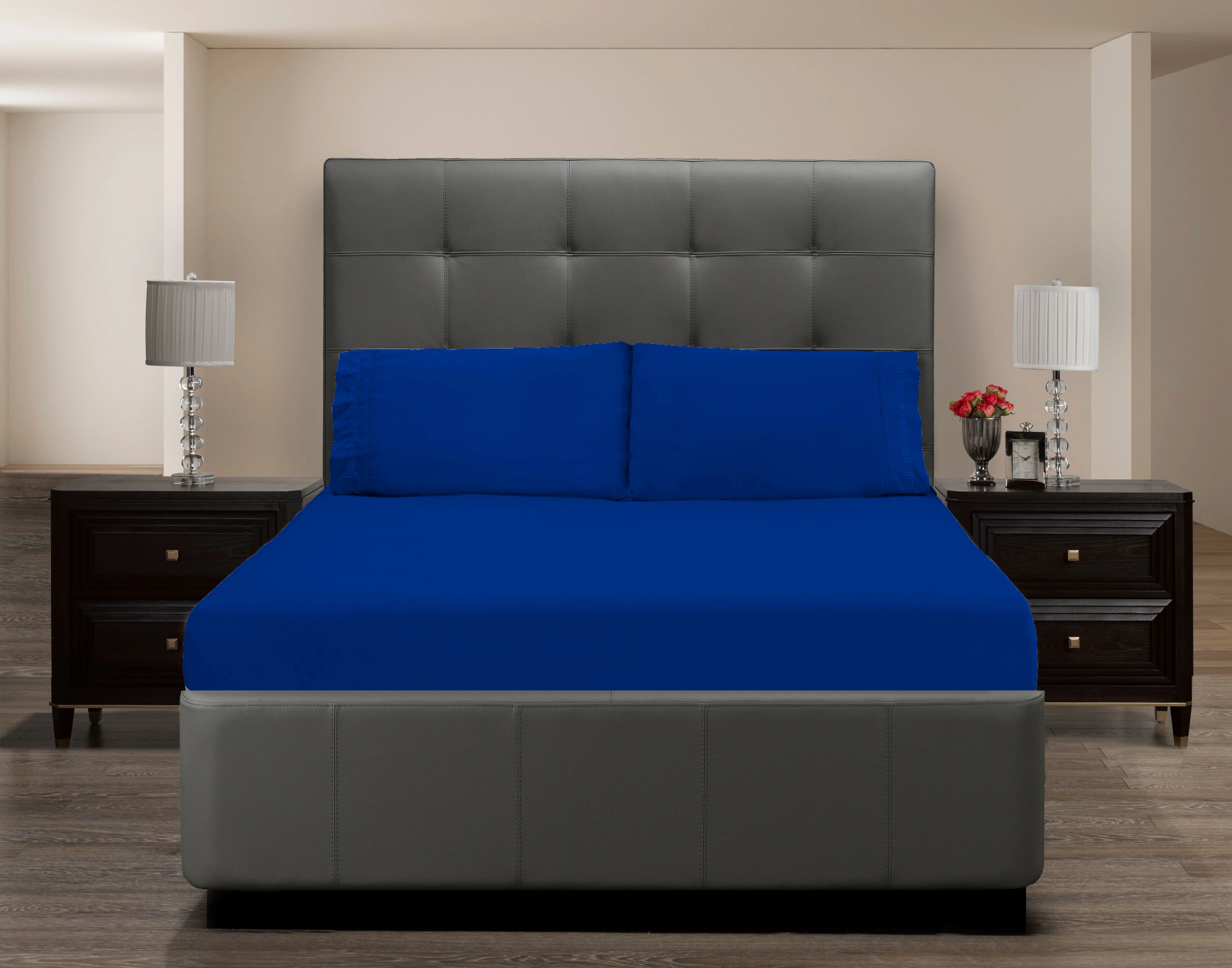 Nilus Queen Sheet Set - Navy - Image 6