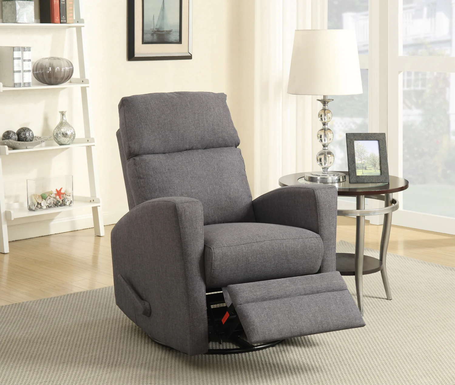 Nina Swivel Glider Recliner - Dark Grey - Image 2