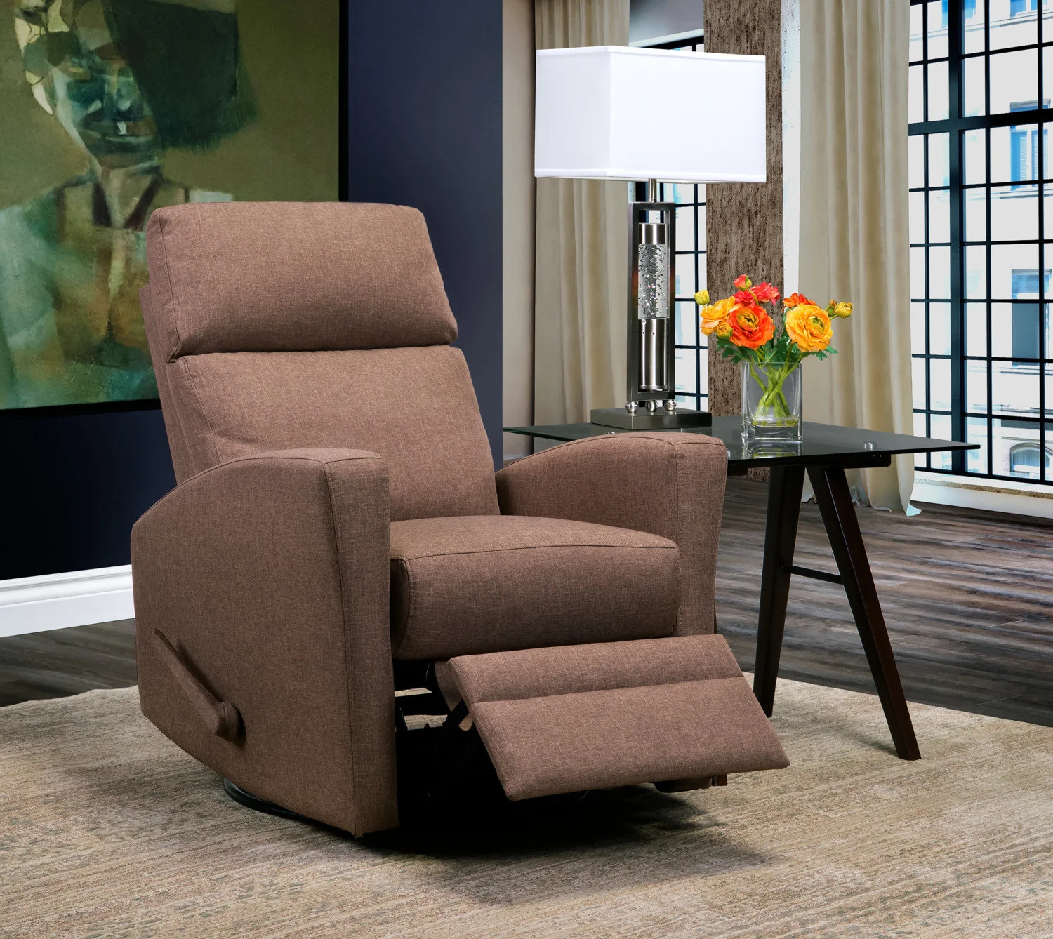 Nina Swivel Glider Recliner - Sand - Image 2