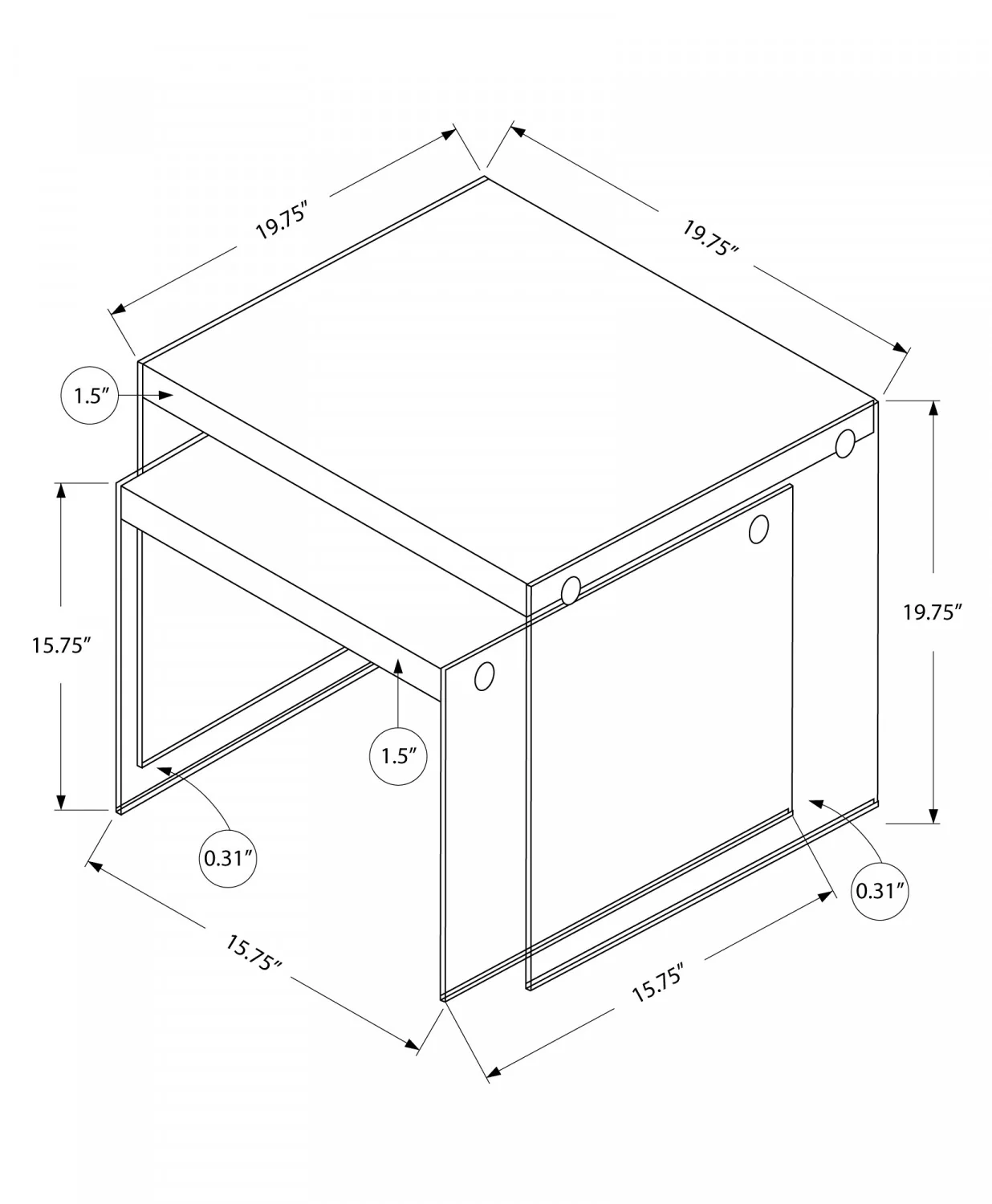 Nivo Nesting Tables - Dark Taupe - Image 3