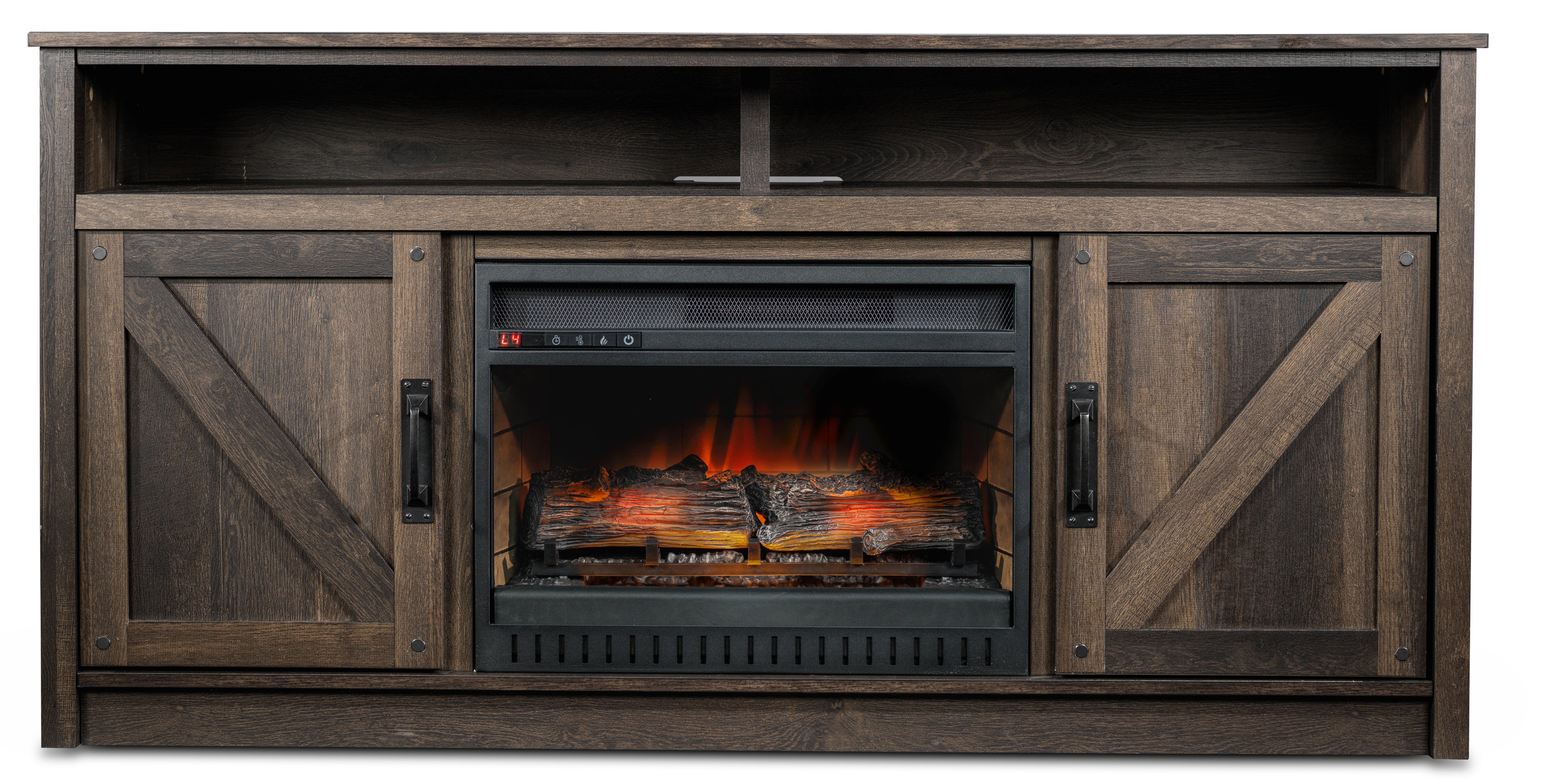 Noah 59.75" Fireplace TV Stand - Aged Oak - Image 2