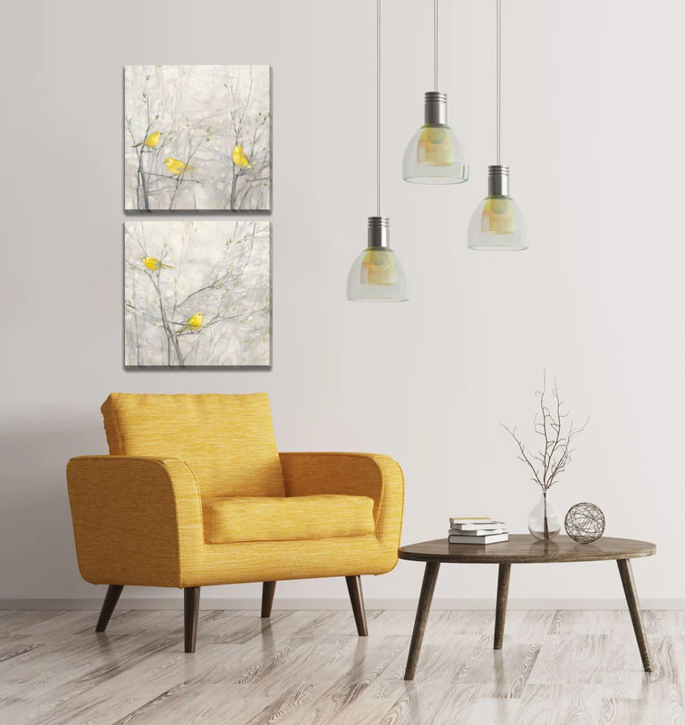 Noisy Neighbours II Wall Art - Yellow/Grey - 18 X 18 - Image 2
