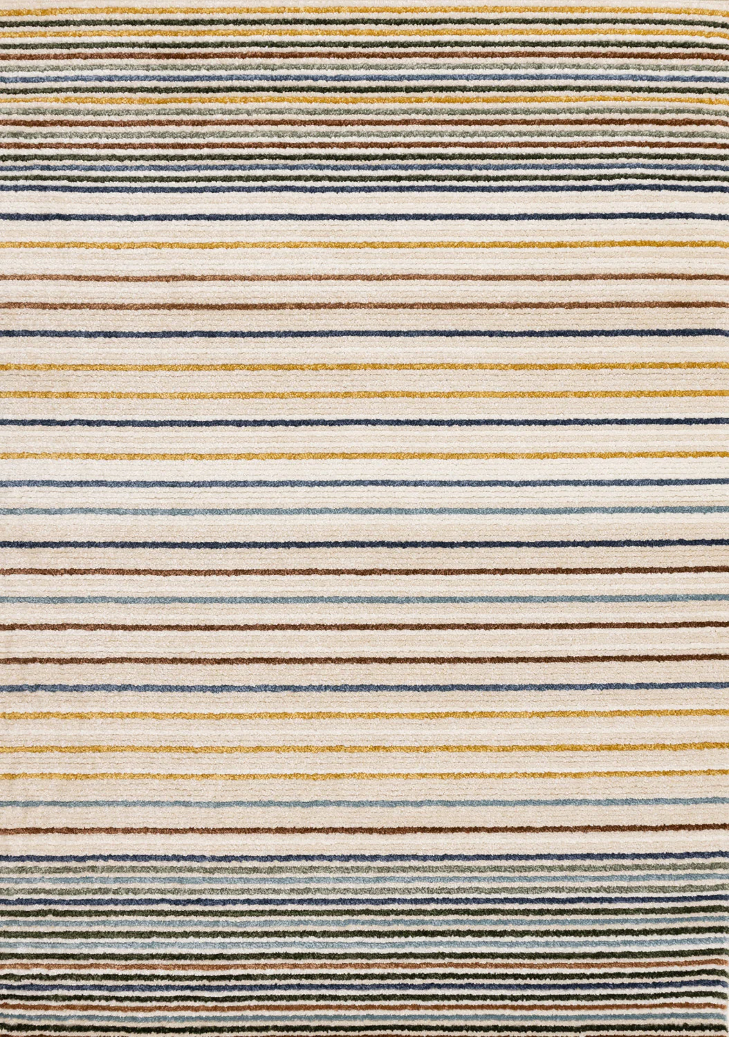 Nora Casual Contemporary Striped Area Rug - 5' X 8' - Cream/Blue/Yellow