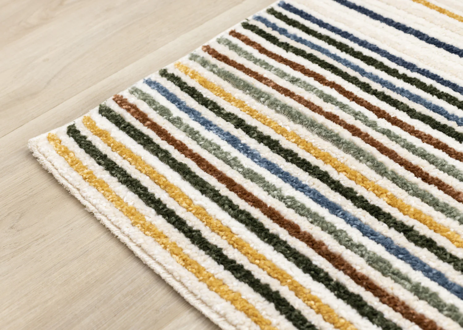 Nora Casual Contemporary Striped Area Rug - 5' X 8' - Cream/Blue/Yellow - Image 12