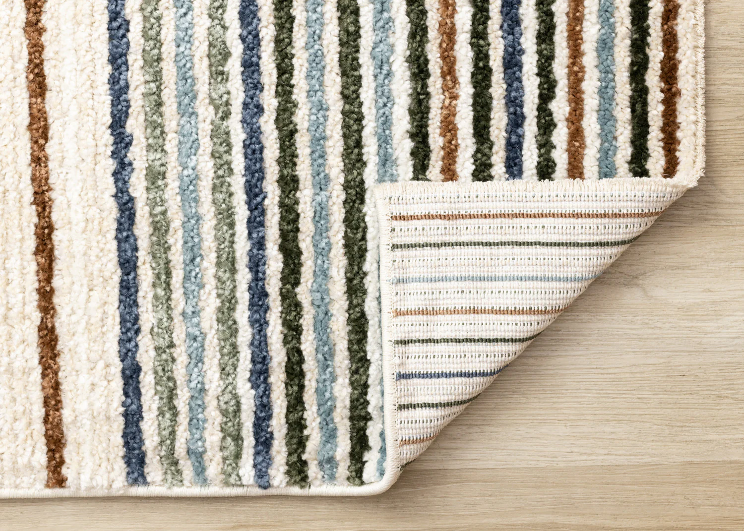 Nora Casual Contemporary Striped Area Rug - 5' X 8' - Cream/Blue/Yellow - Image 7