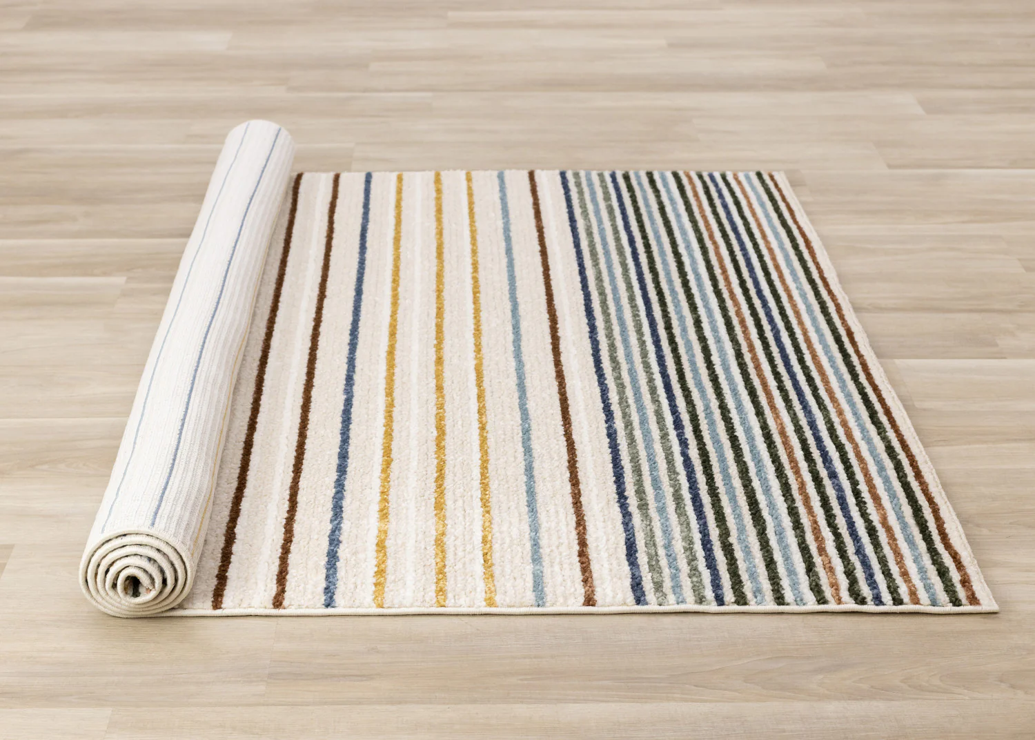 Nora Casual Contemporary Striped Area Rug - 5' X 8' - Cream/Blue/Yellow - Image 8