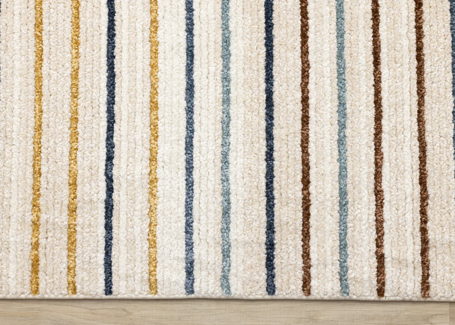 Nora Casual Contemporary Striped Area Rug - 5' X 8' - Cream/Blue/Yellow - Image 9