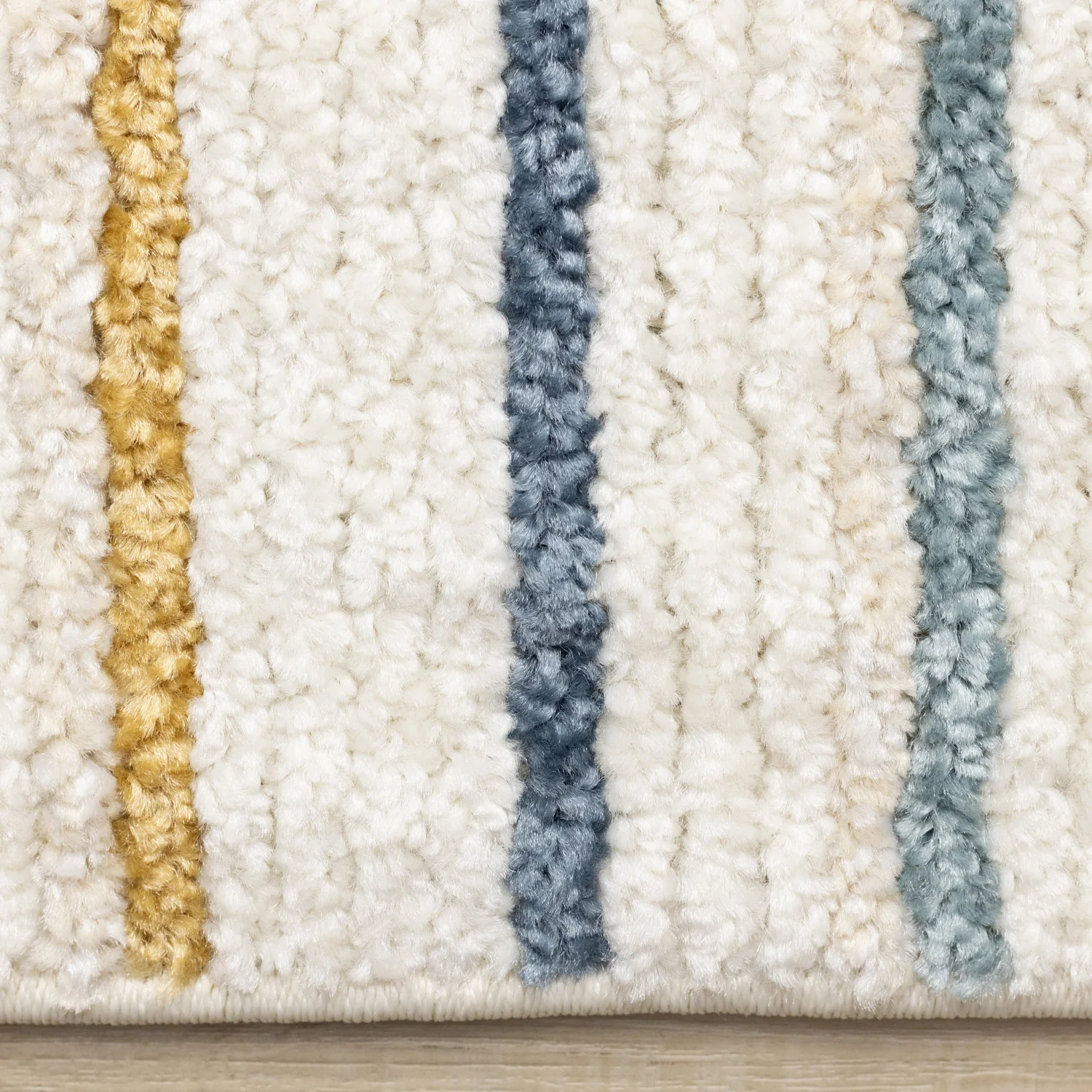 Nora Casual Contemporary Striped Area Rug - 8' X 11' - Cream/Blue/Yellow - Image 10