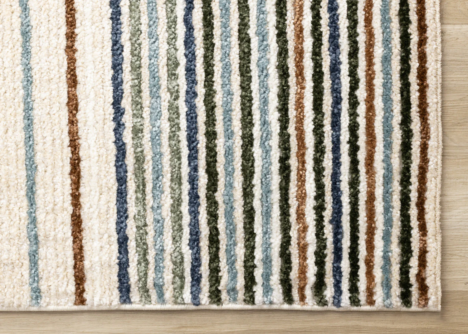 Nora Casual Contemporary Striped Area Rug - 8' X 11' - Cream/Blue/Yellow - Image 6