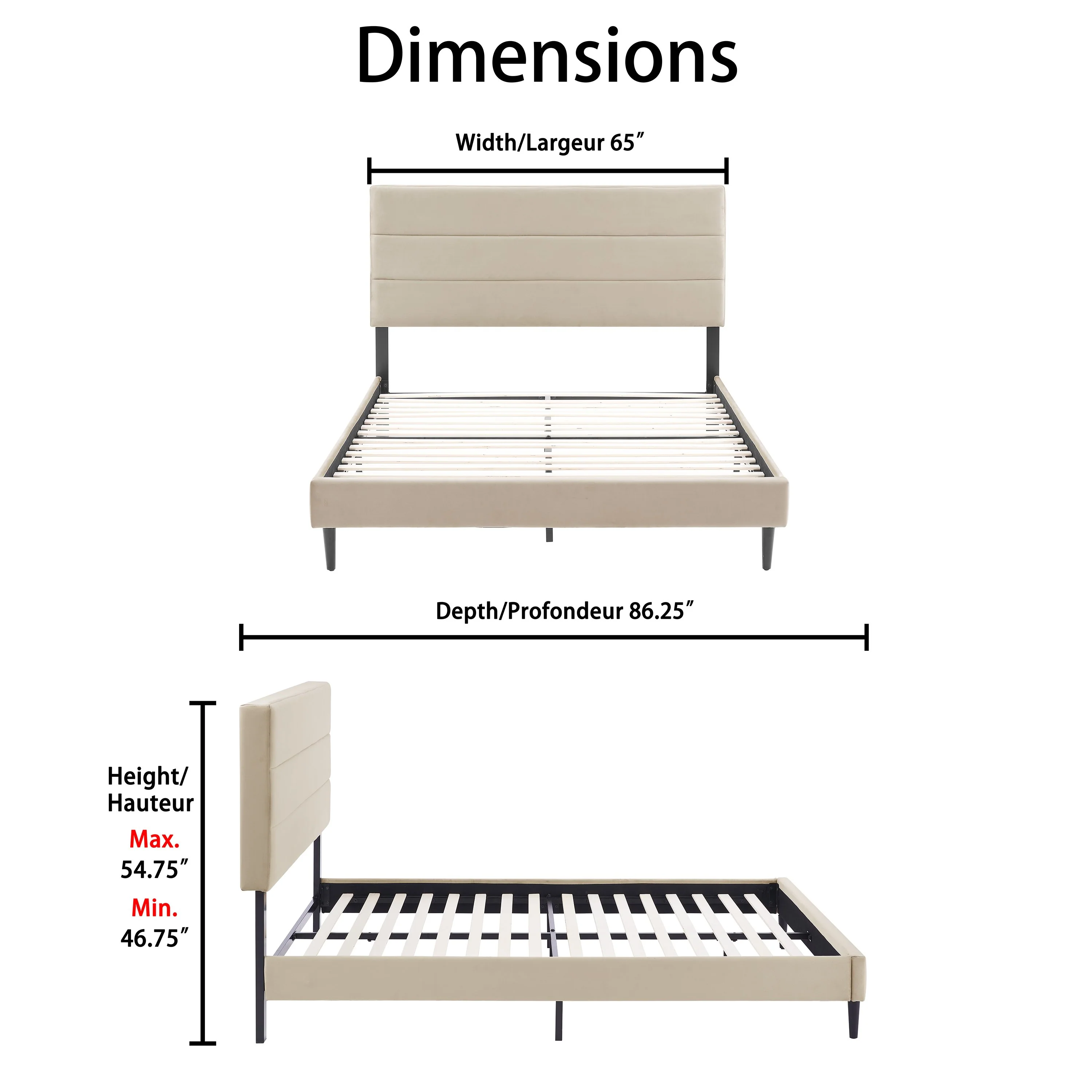 Nori 3-Piece Queen Bed - Beige - Image 6
