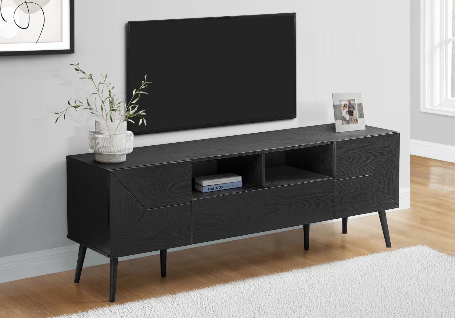 Norwood 71" TV Stand - Black - Image 2