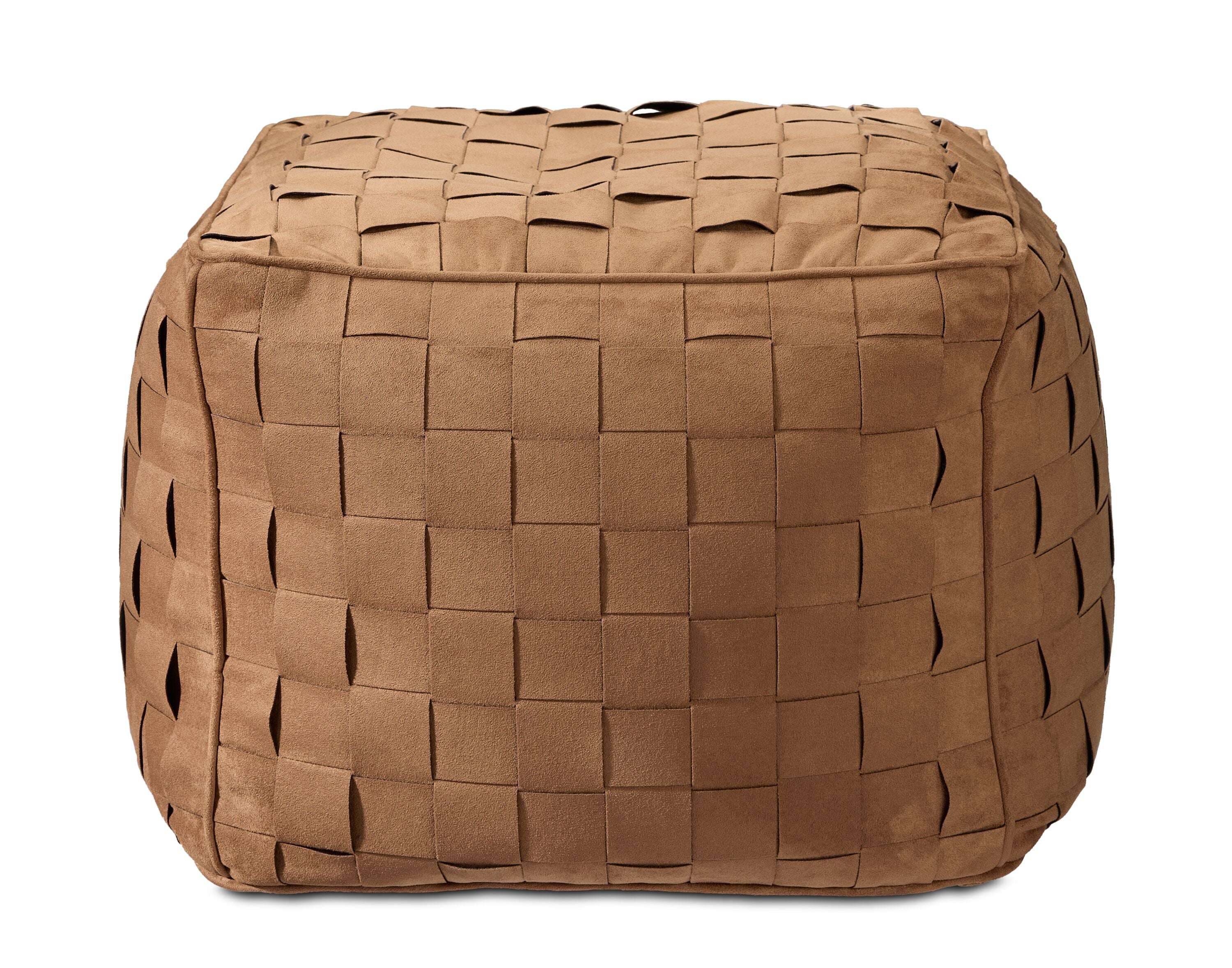 Nougat Woven Ottoman - Brown - Image 2