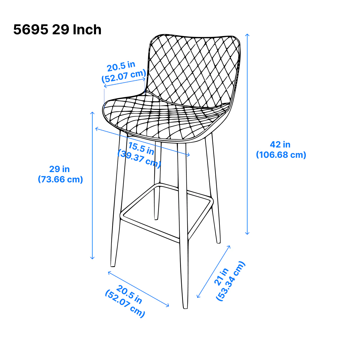 Nya Bar Stool - Blue - Set of Two - Image 8
