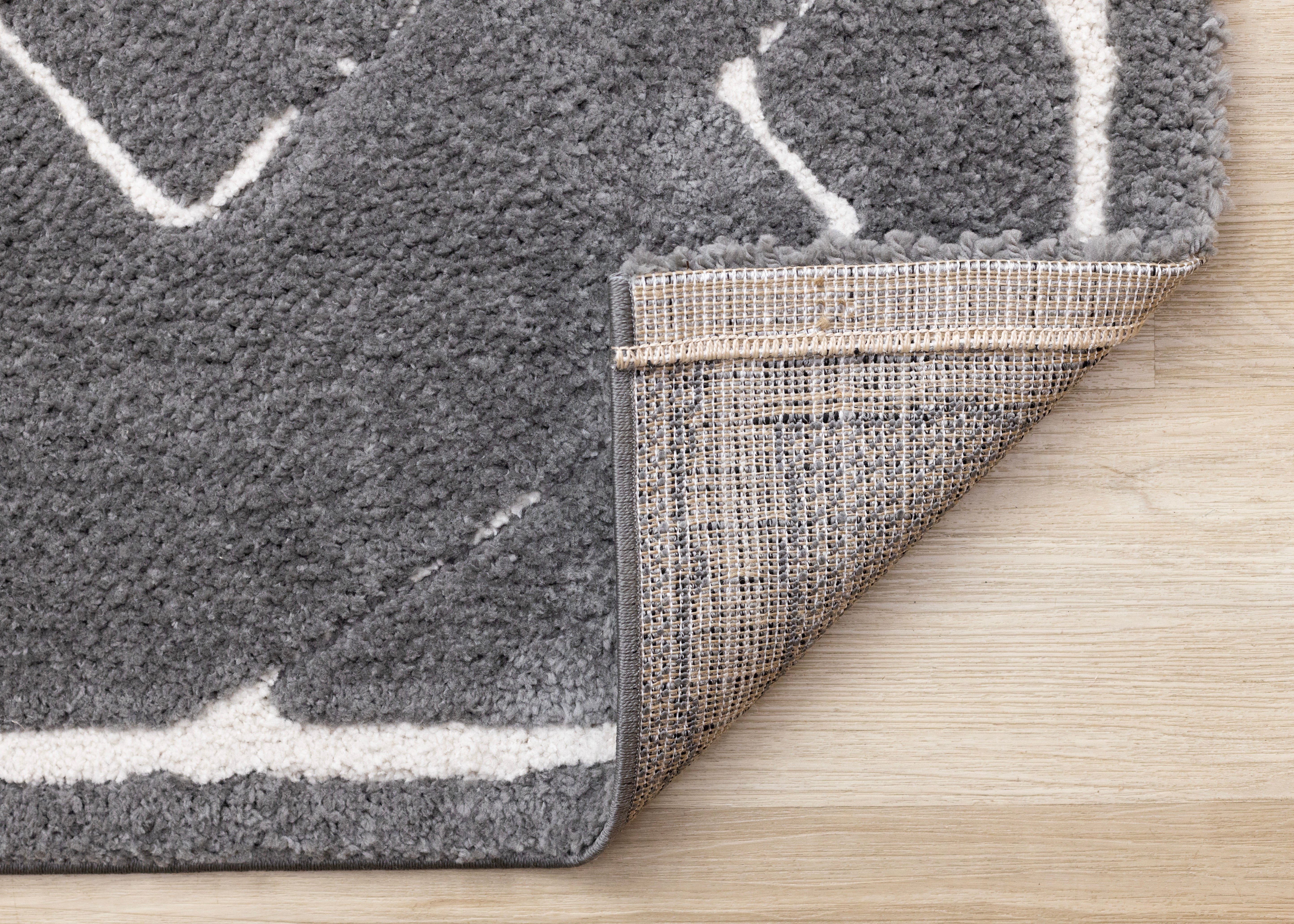Obsidian 6'7" x 9'6" Broken Lattice Area Rug - Grey, White - Image 3
